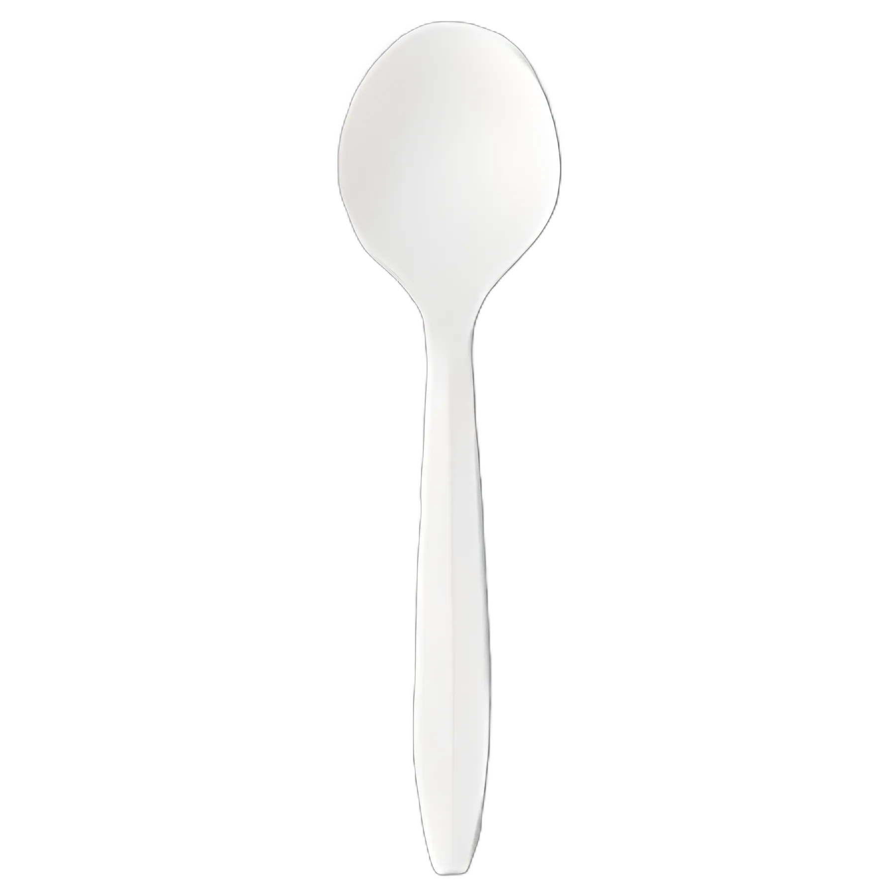 Mediumweight Polystyrene Cutlery, Soup Spoon, White, 1,000/Carton