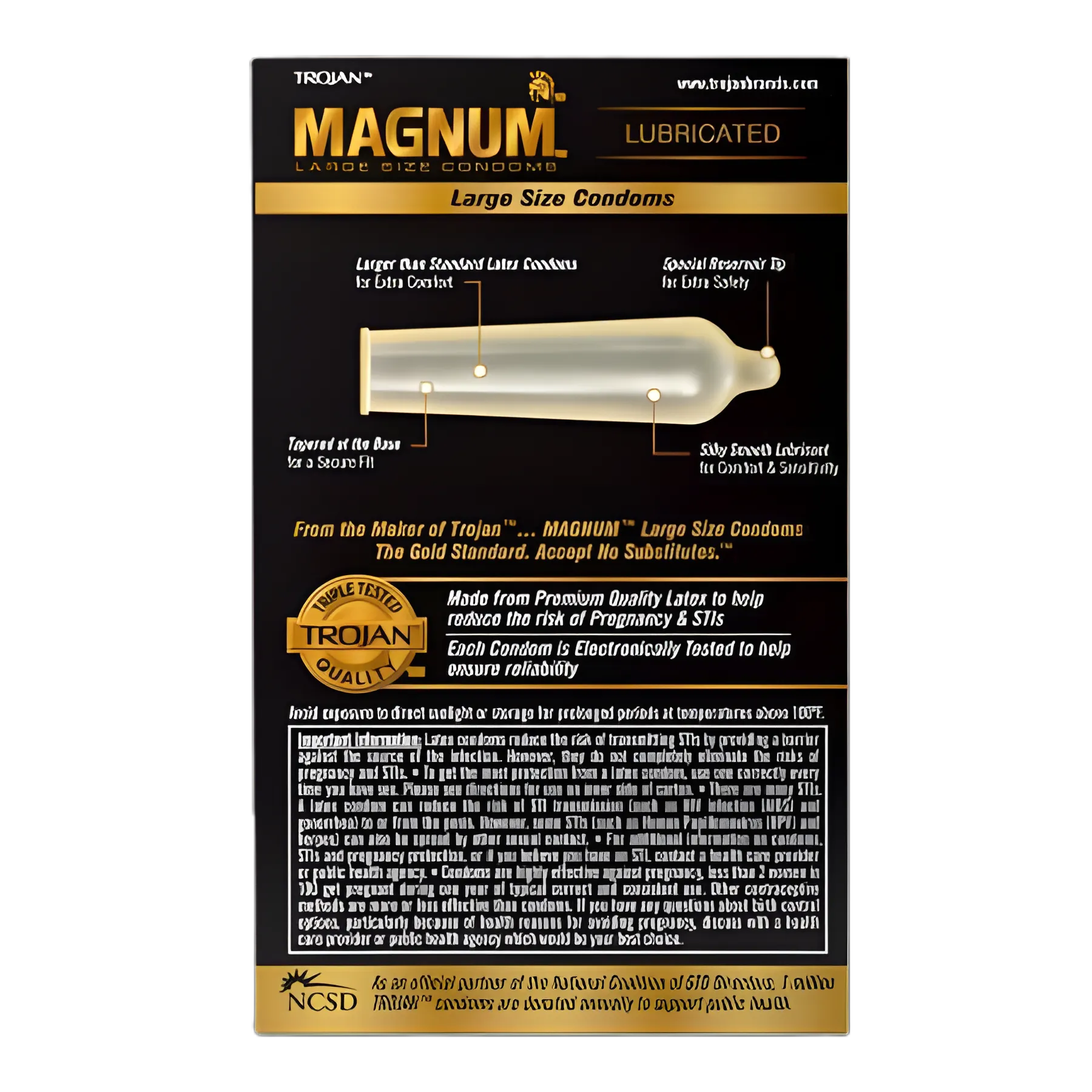 Condom Trojan® Magnum® Lubricated Large 1,000 per Case - TJ-M-0-4209