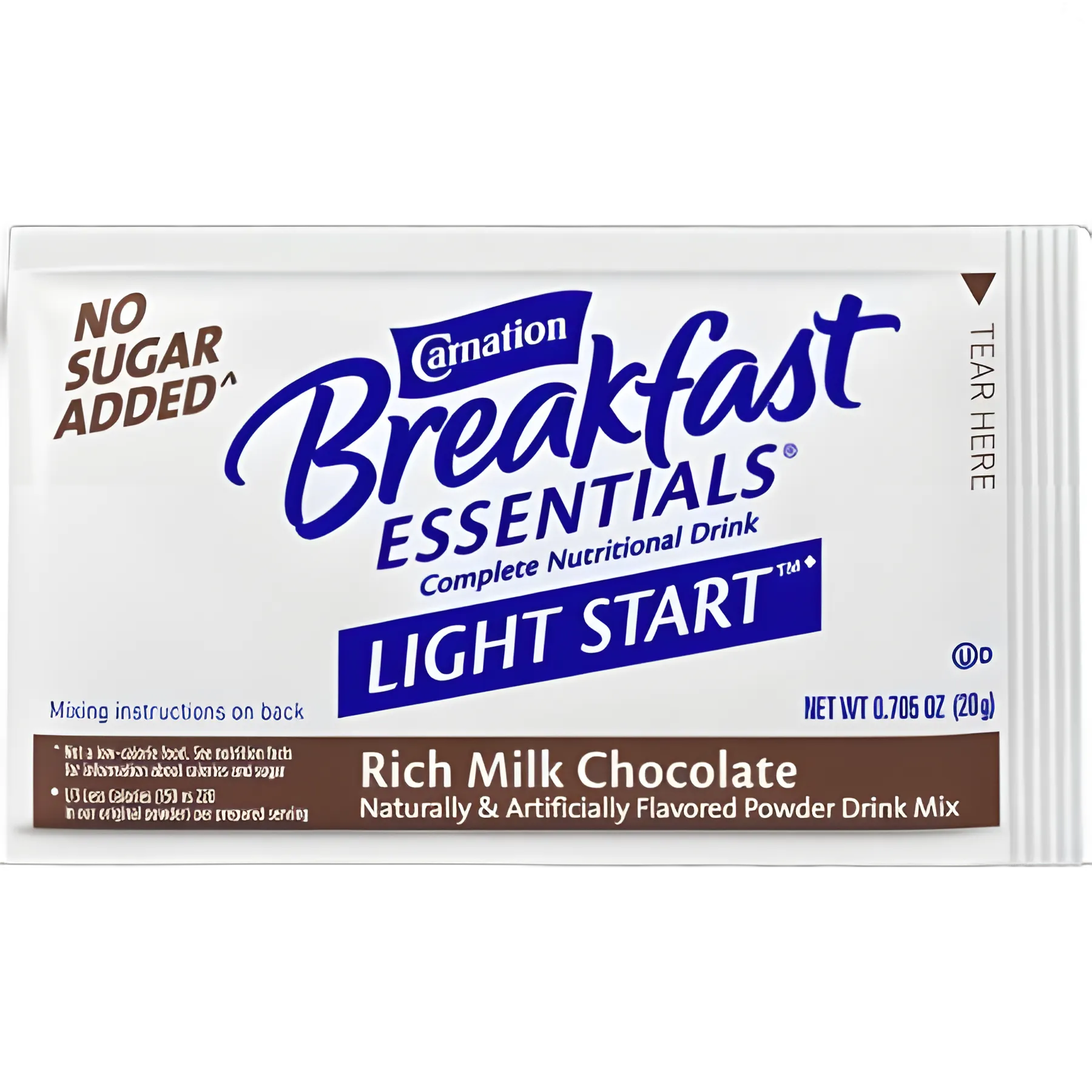 Oral Supplement Carnation Breakfast Essentials® Light Start™ Rich Milk Chocolate Flavor Powder 0.705 oz. Individual Packet