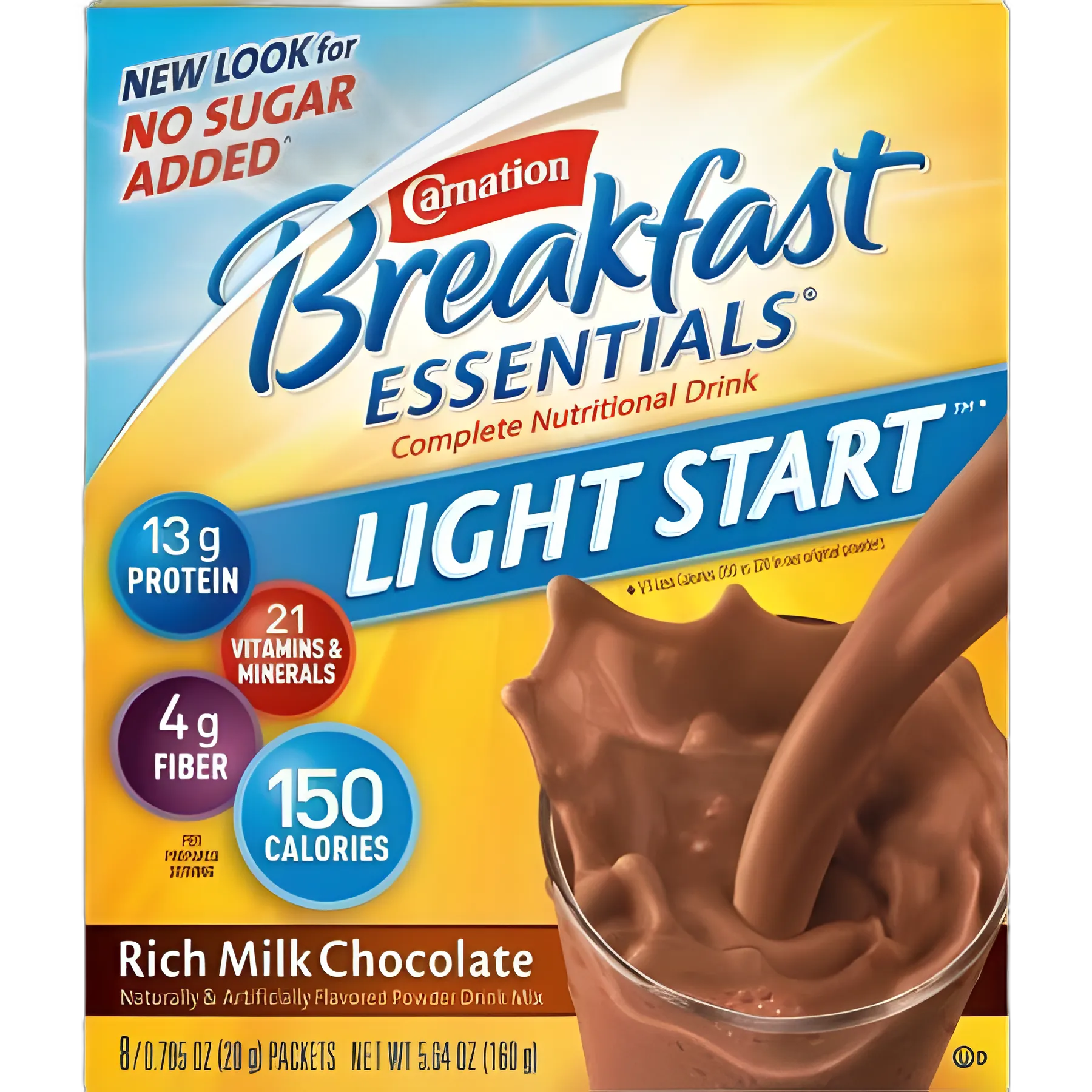 Oral Supplement Carnation Breakfast Essentials® Light Start™ Rich Milk Chocolate Flavor Powder 0.705 oz. Individual Packet