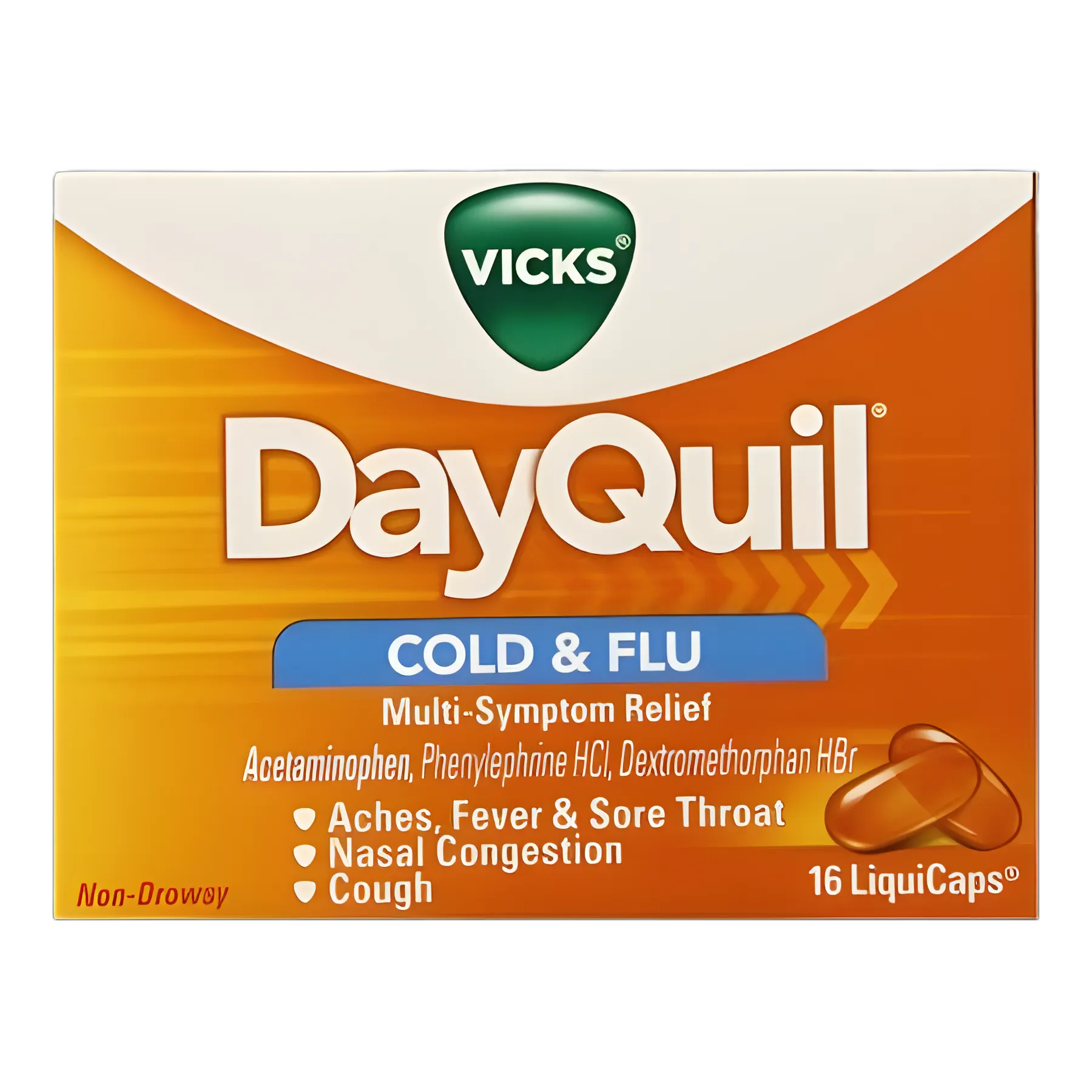 Vicks Cold & Cough Relief Gelcaps - Non-Drowsy, 16ct