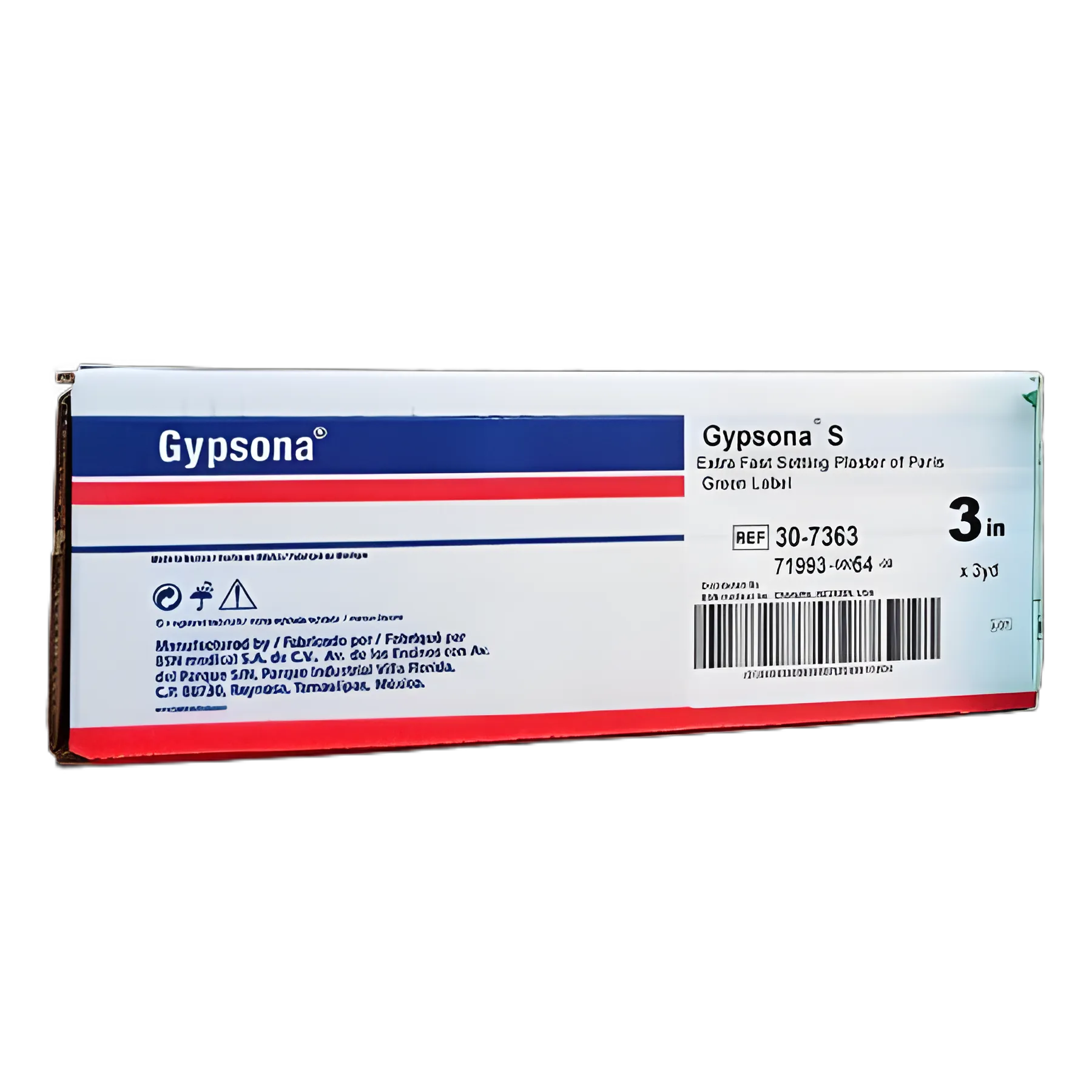 Plaster Bandage Gypsona® S 3 Inch X 9 Foot Plaster of Paris / Plastic White - 30-7363