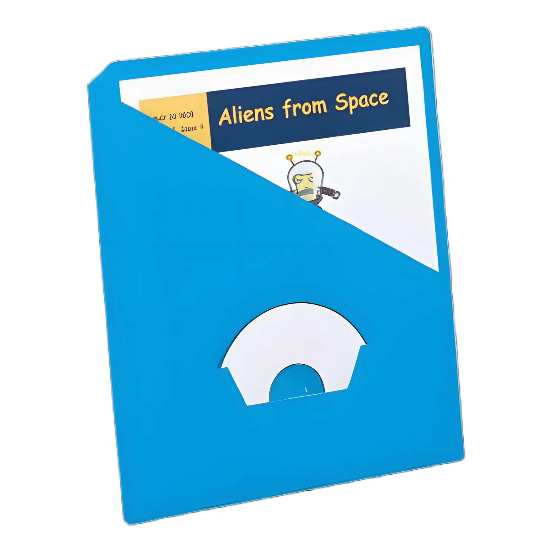 Slash Pocket Project Folders, 3-Hole Punched, Straight Tab, Letter Size, Blue, 25/Pack