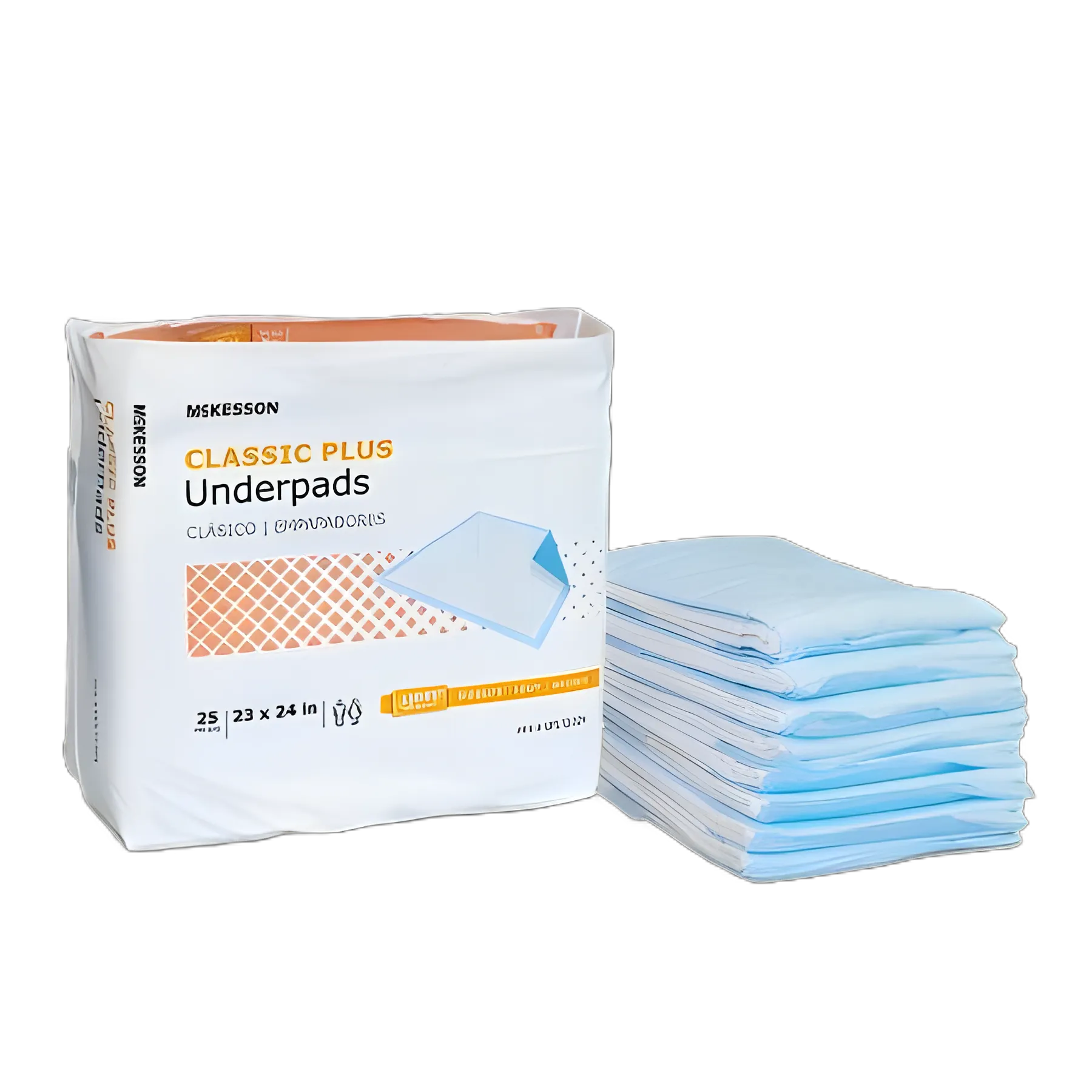 Disposable Underpad McKesson Classic Plus 23 X 24 Inch Fluff / Polymer Light Absorbency
