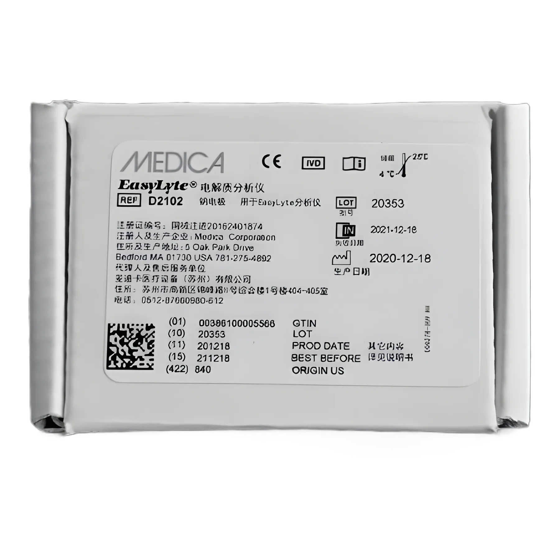 Ion-Selective Electrode (ISE) MEDICA® EasyLyte Sodium Electrode For MEDICA® EasyLyte Chemistry Analyzer