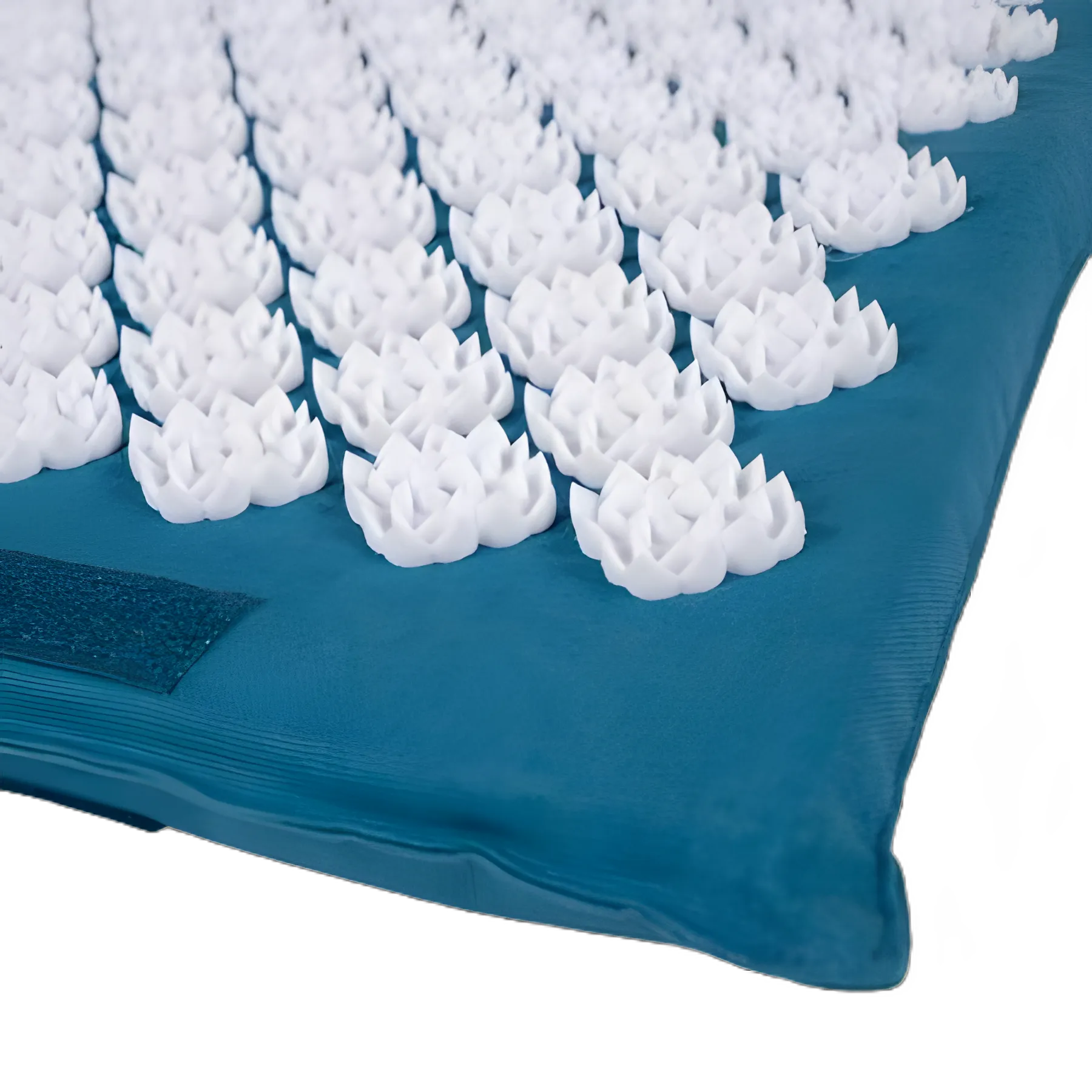 Kanjo Accupressure Foot Mat Sapphire / White Cotton-Linen Fabric / Memory Foam / Plastic 14 X 16 Inch