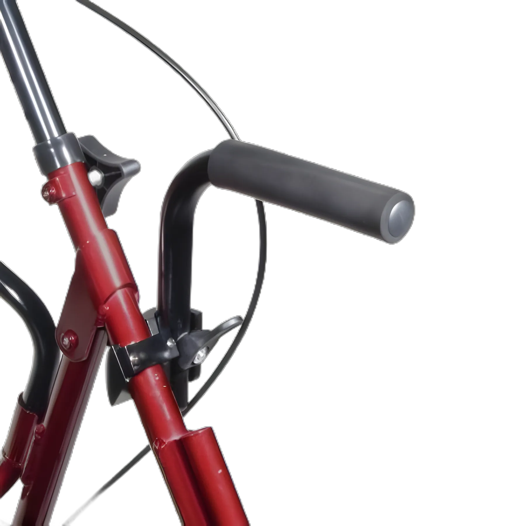 4 Wheel Rollator / Transport Chair drive™ Duet Burgundy Adjustable Height / Transport / Folding Aluminum Frame