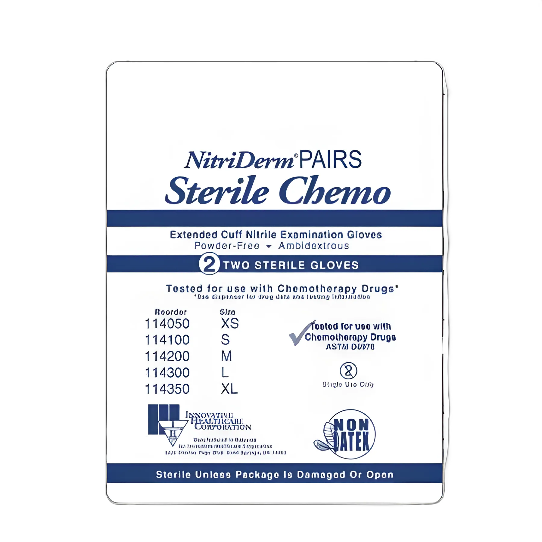 NitriDerm® EC X-Large Nitrile Exam Gloves - Sterile, Chemo Rated, Extended Cuff