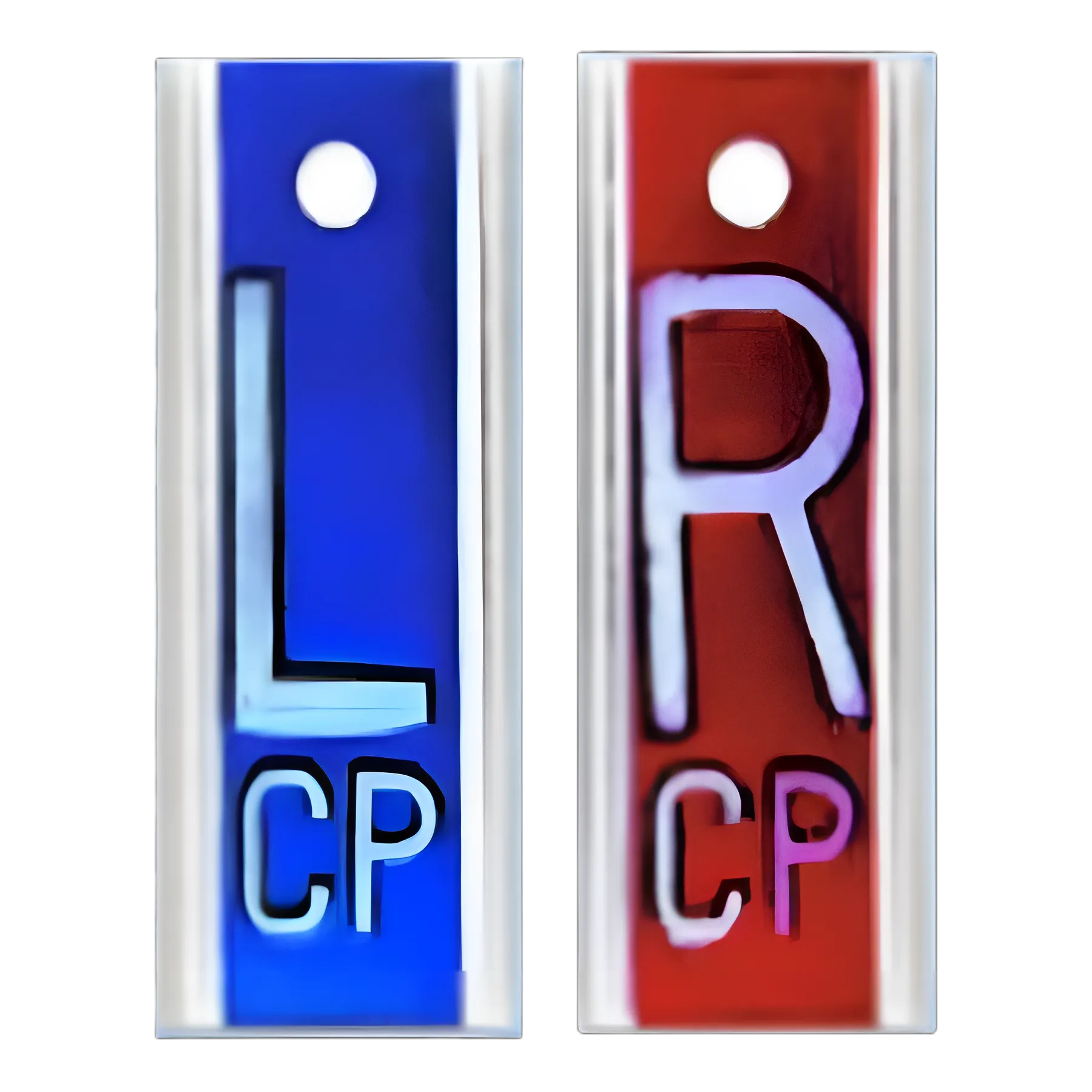 Wolf X-Ray Elite Cassette Marker Set with Initials - 1 Inch Blue/Red