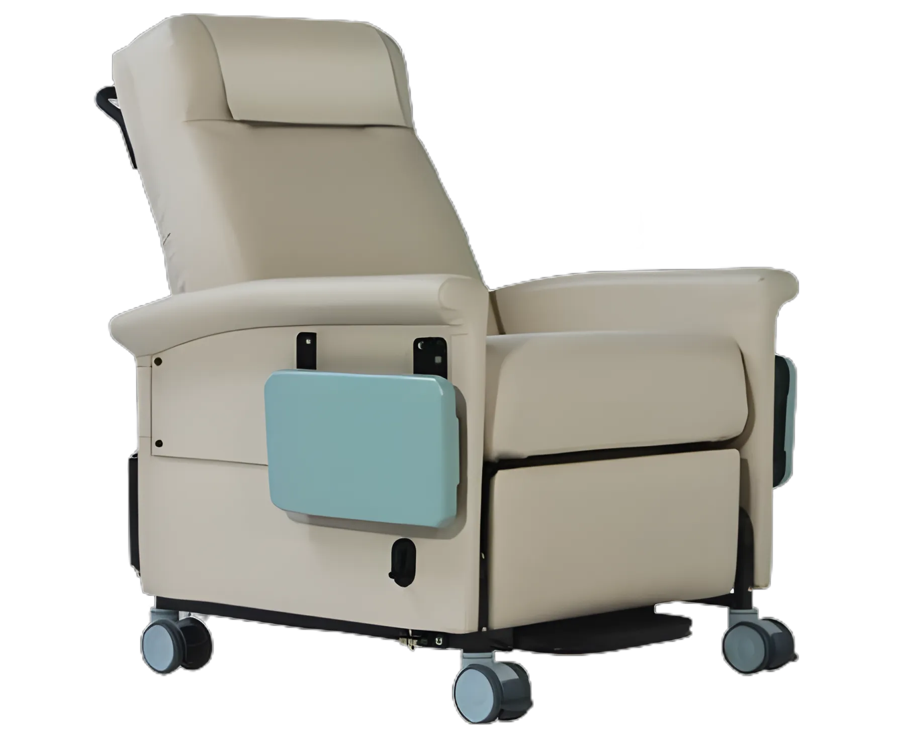 Bariatric Transport Power Recliner Ascent XL 66P Series Iced Mint Vinyl 4 Inch Casters