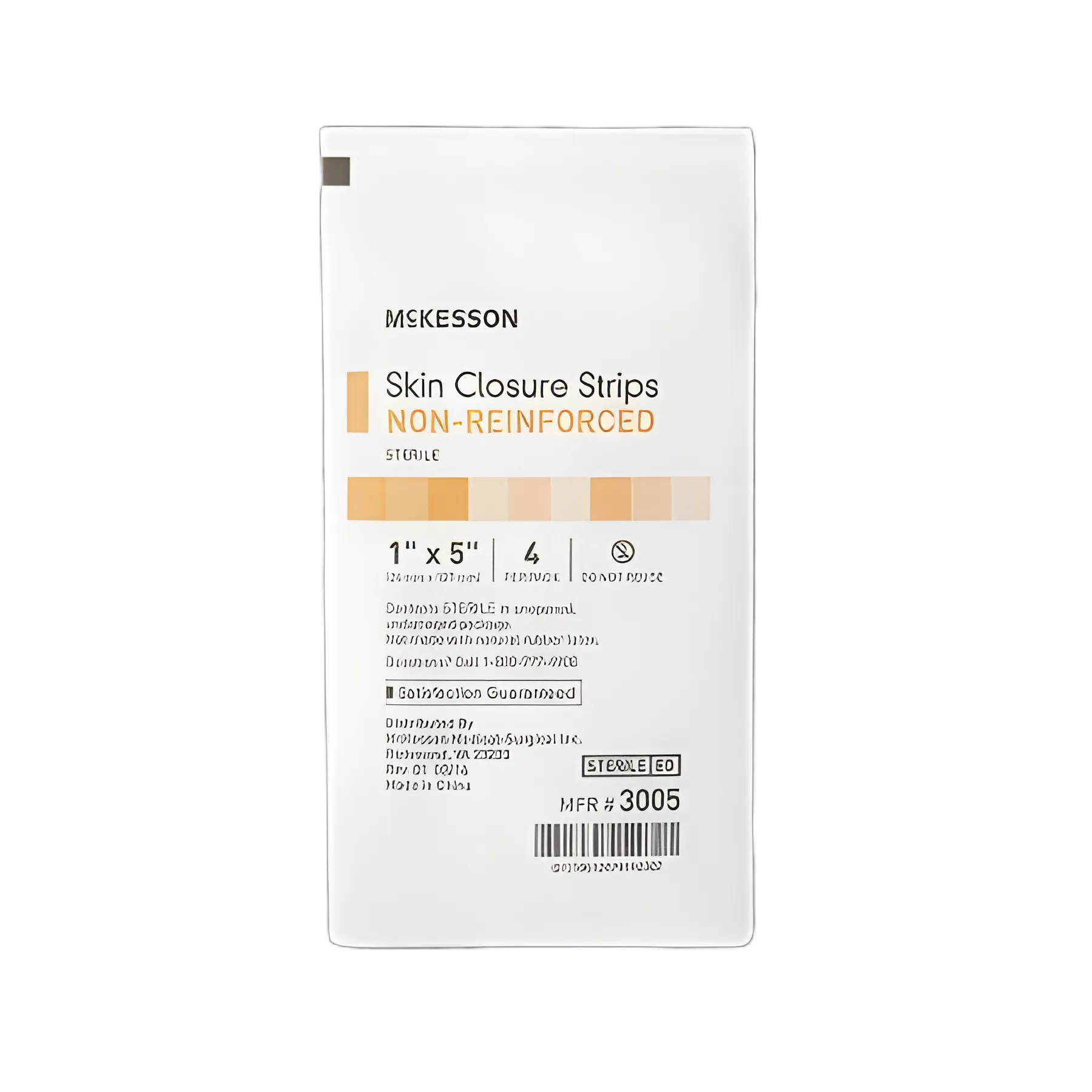Skin Closure Strip McKesson 1 X 5 Inch Nonwoven Material Flexible Strip Tan
