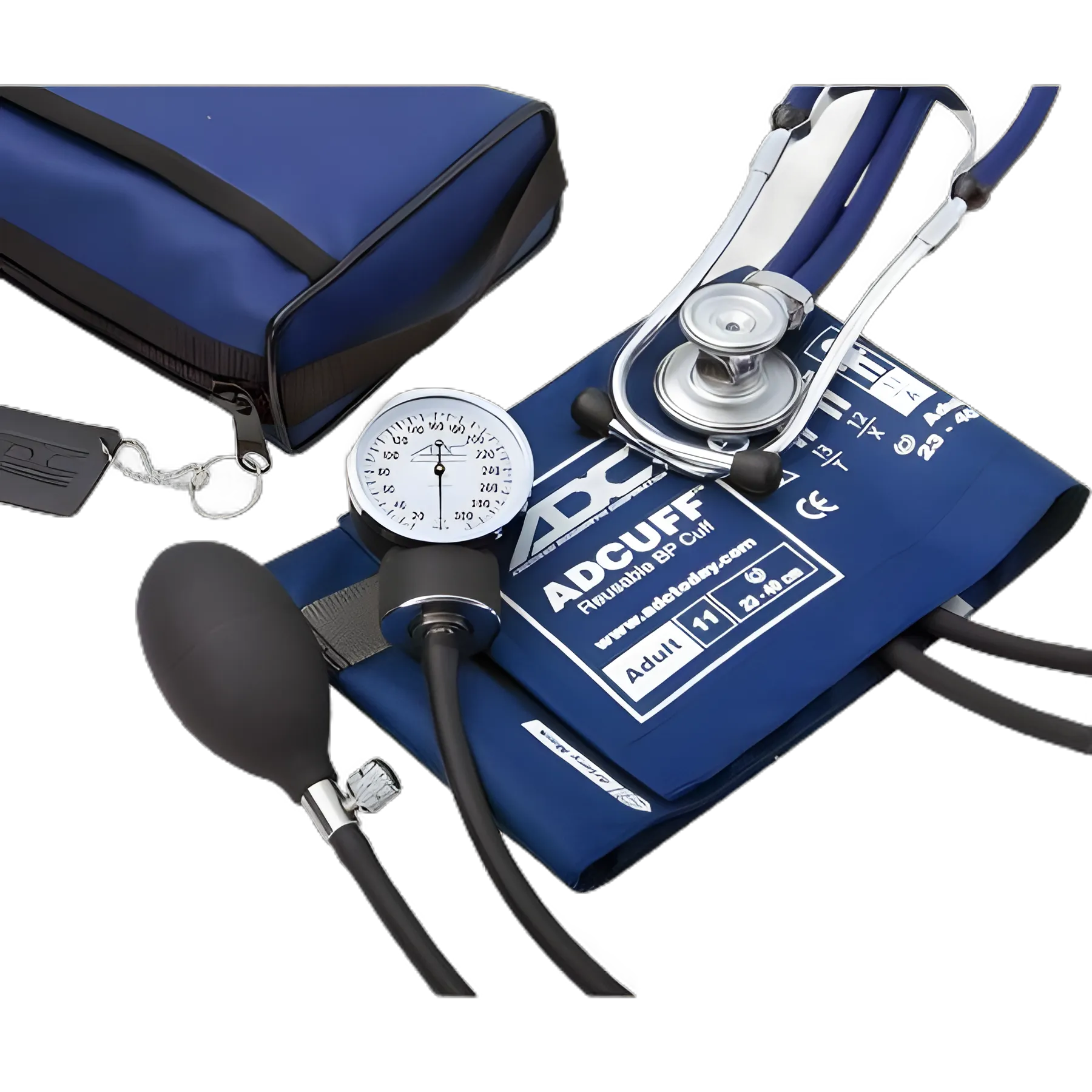 Reusable Aneroid / Stethoscope Set Pro's Combo II™ 23 to 33 cm Adult Cuff Dual Head General Exam Stethoscope Pocket Aneroid - 768-641-11ARB