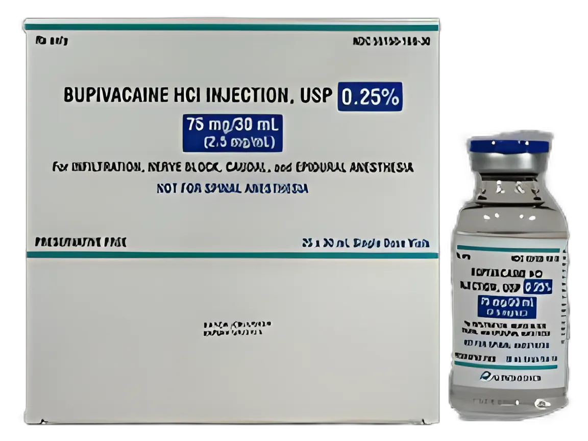 Bupivacaine HCl, Preservative Free 0.25%, 2.5 mg / mL Injection Single-Dose Vial 30 mL - 55150016830