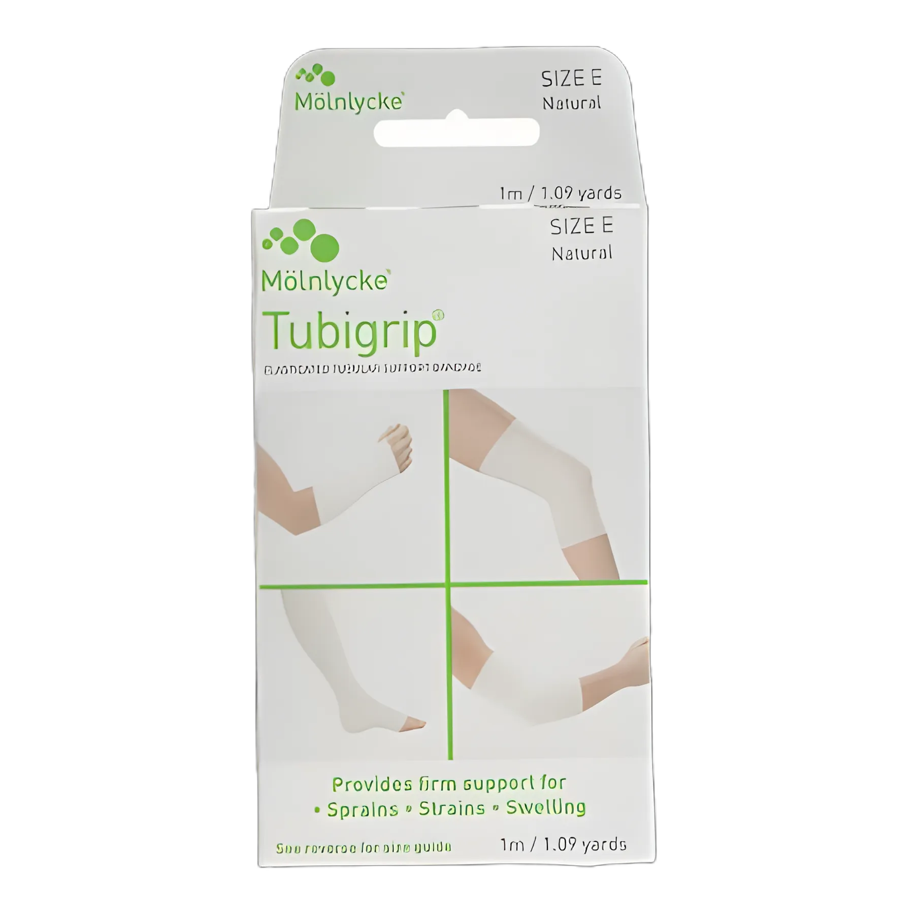 Elastic Tubular Support Bandage Tubigrip® 3-1/2 Inch X 1 Yard Large Ankle / Medium Knee / Small Thigh Pull On Natural NonSterile Size E Standard Compression