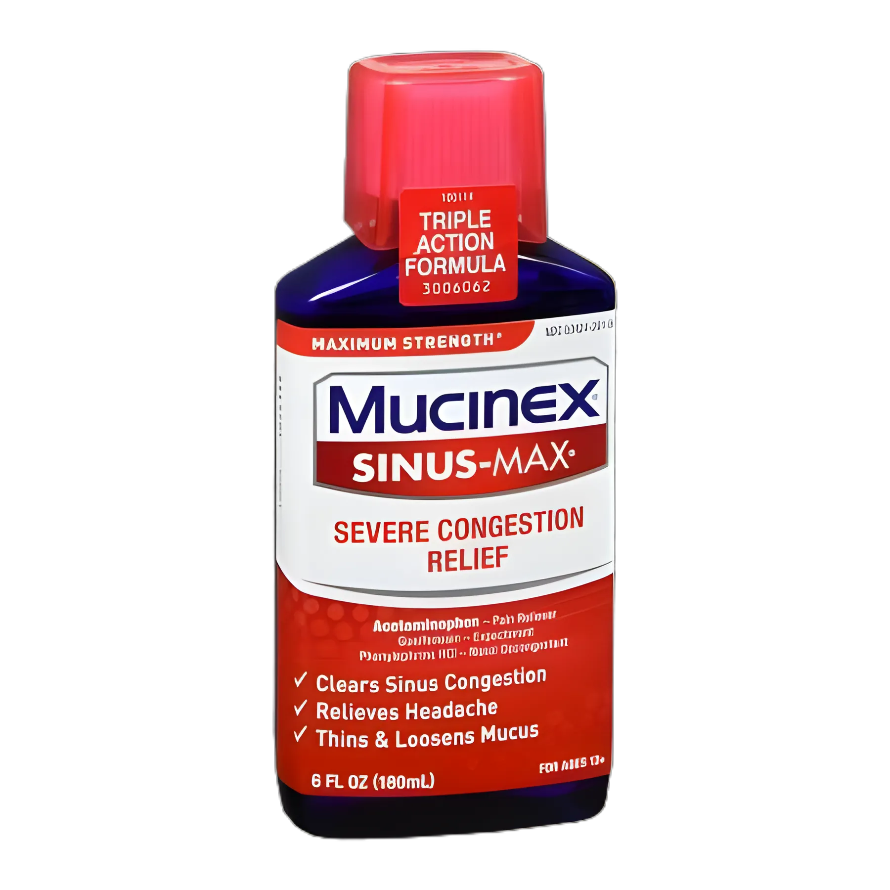 Mucinex® Severe Sinus Relief Liquid 650mg/400mg/10mg - 6oz for Cold & Sinus Relief