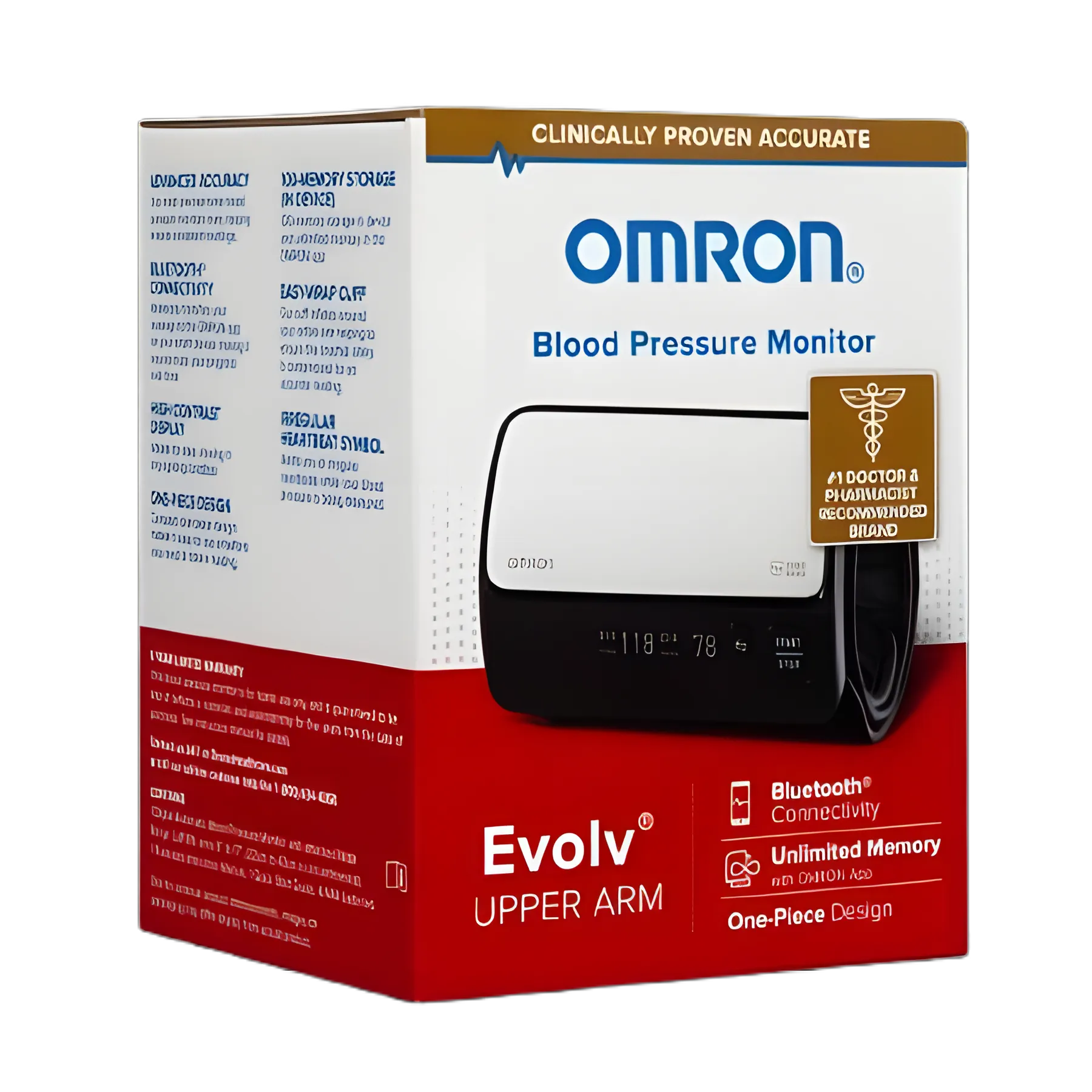 Omron Evolv® Automatic Digital Blood Pressure Monitor with Bluetooth Connectivity and Wide Range Cuff