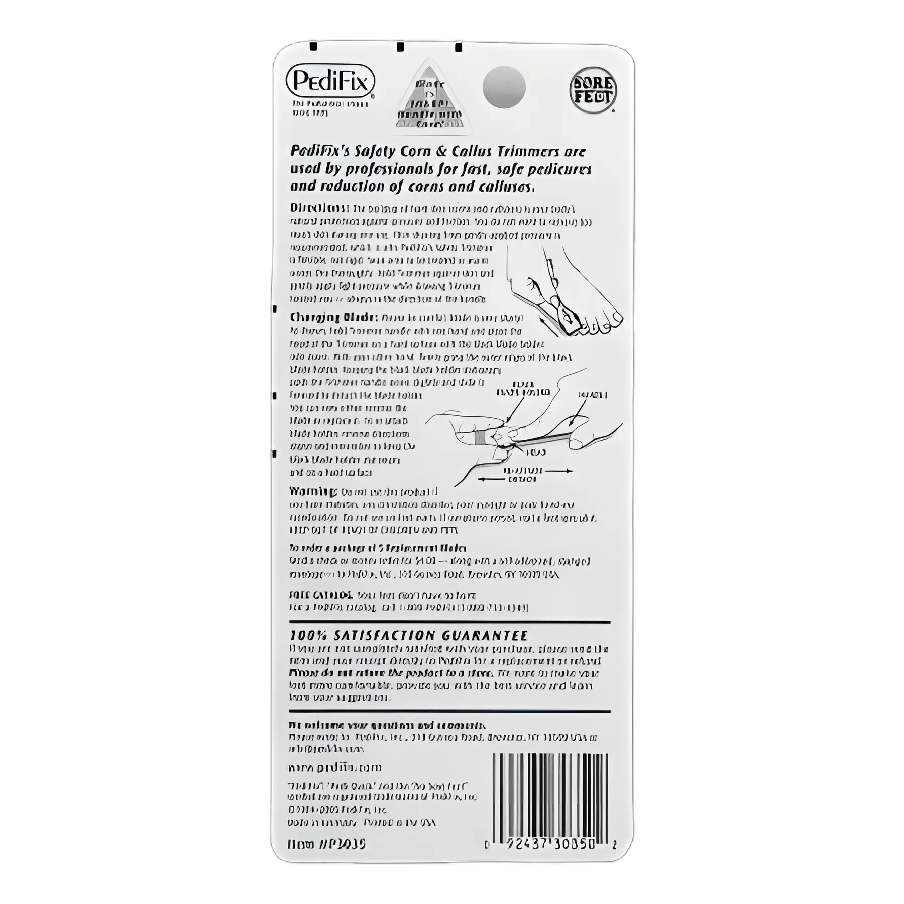 Safety Corn and Callus Trimmer Pedi-Quick® Stainless Steel / Plastic 5-3/4 Inch Length Flexible Nonslip Grip Handle NonSterile Reusable - P3035