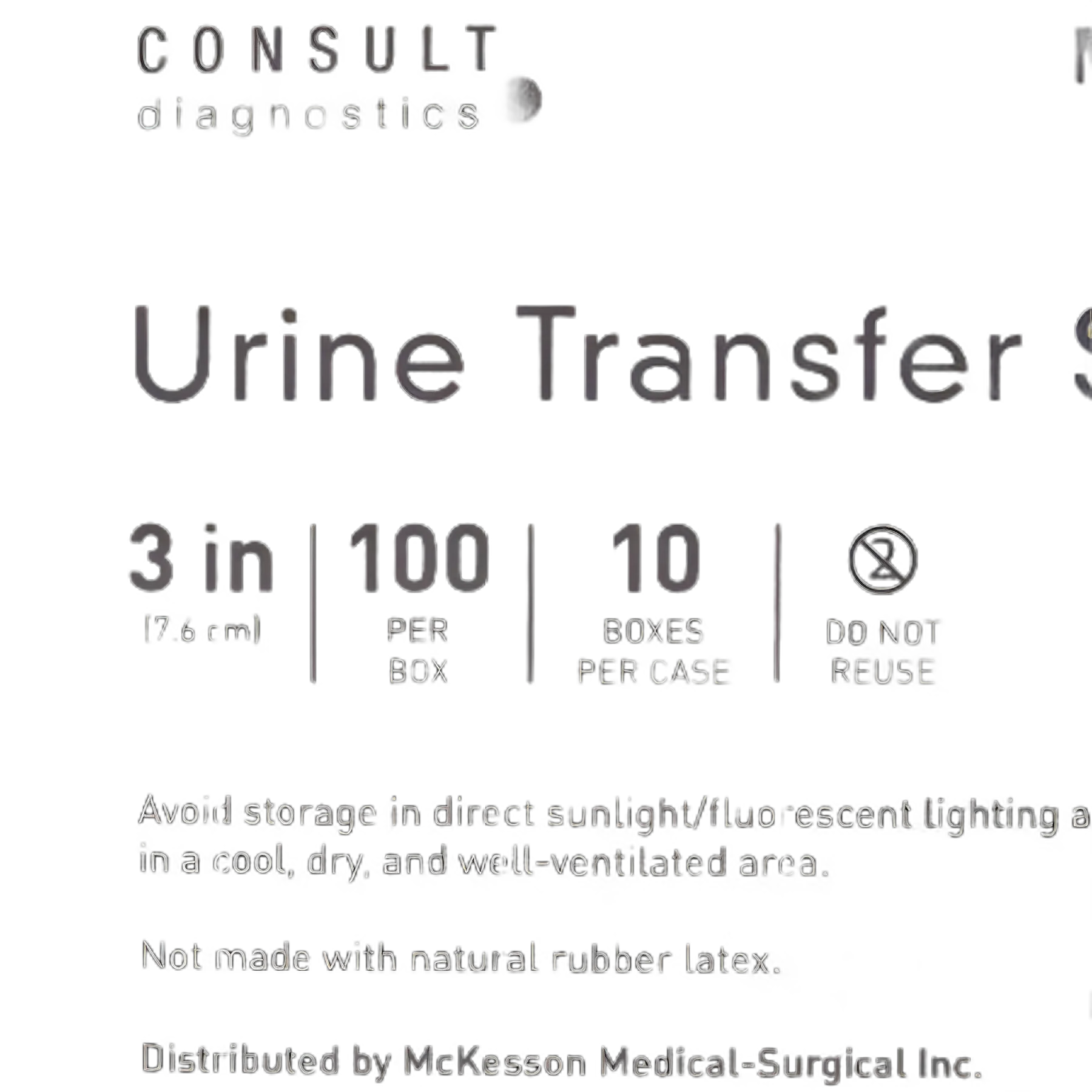 Urine Transfer Straw McKesson Consult™ 3 Inch (7.6 cm)