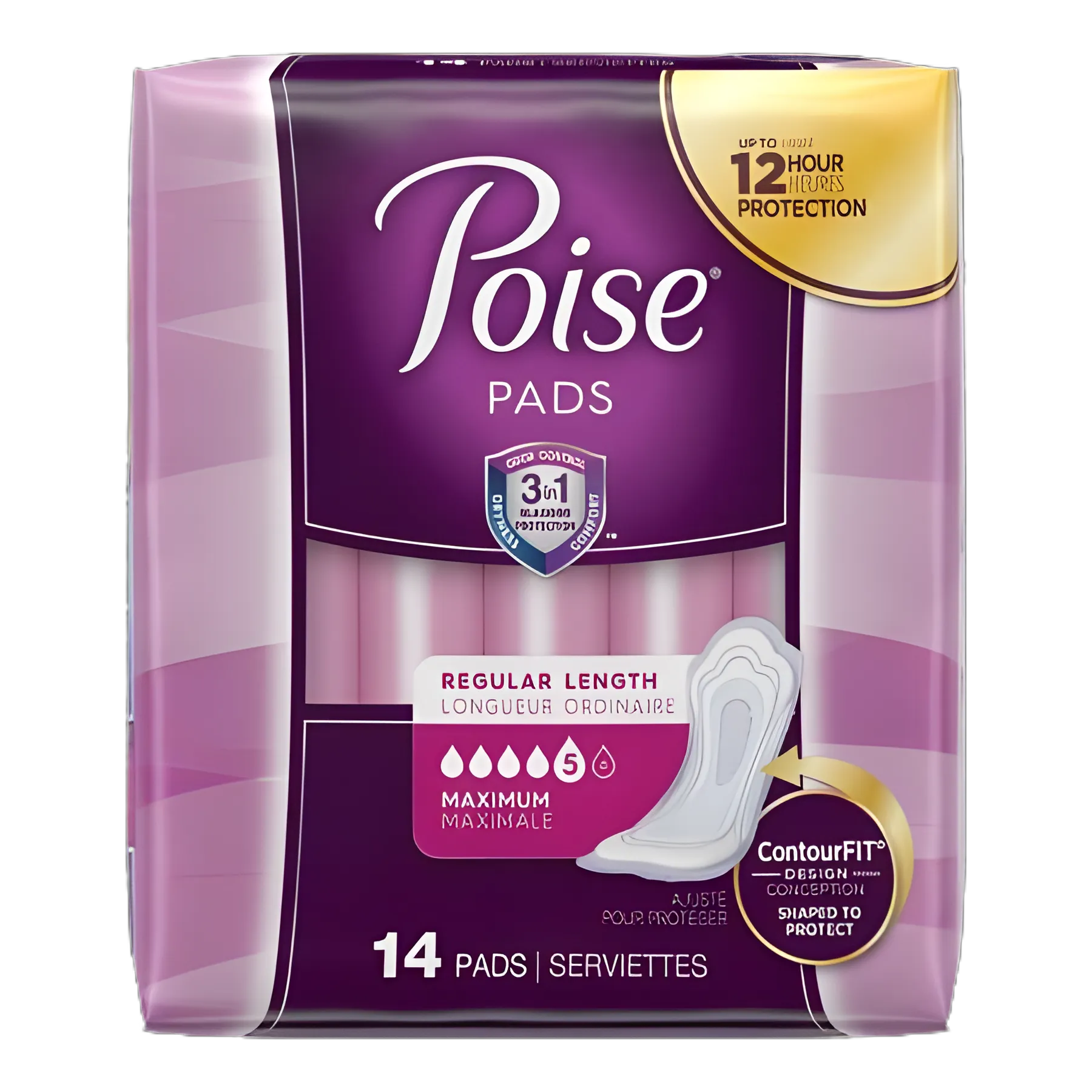 Bladder Control Pad Poise® 3 X 11 Inch Length Heavy Absorbency Sodium Polyacrylate Core Regular