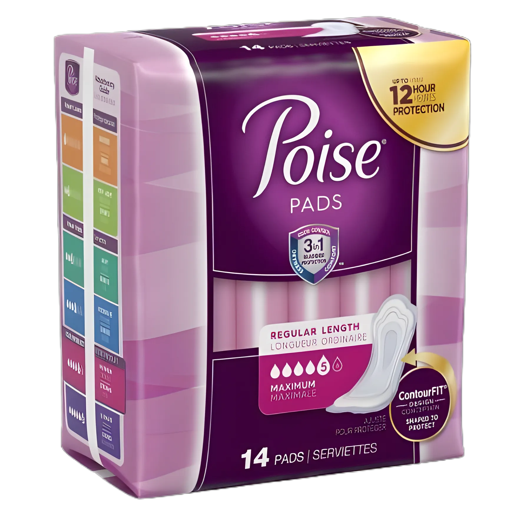 Bladder Control Pad Poise® 3 X 11 Inch Length Heavy Absorbency Sodium Polyacrylate Core Regular