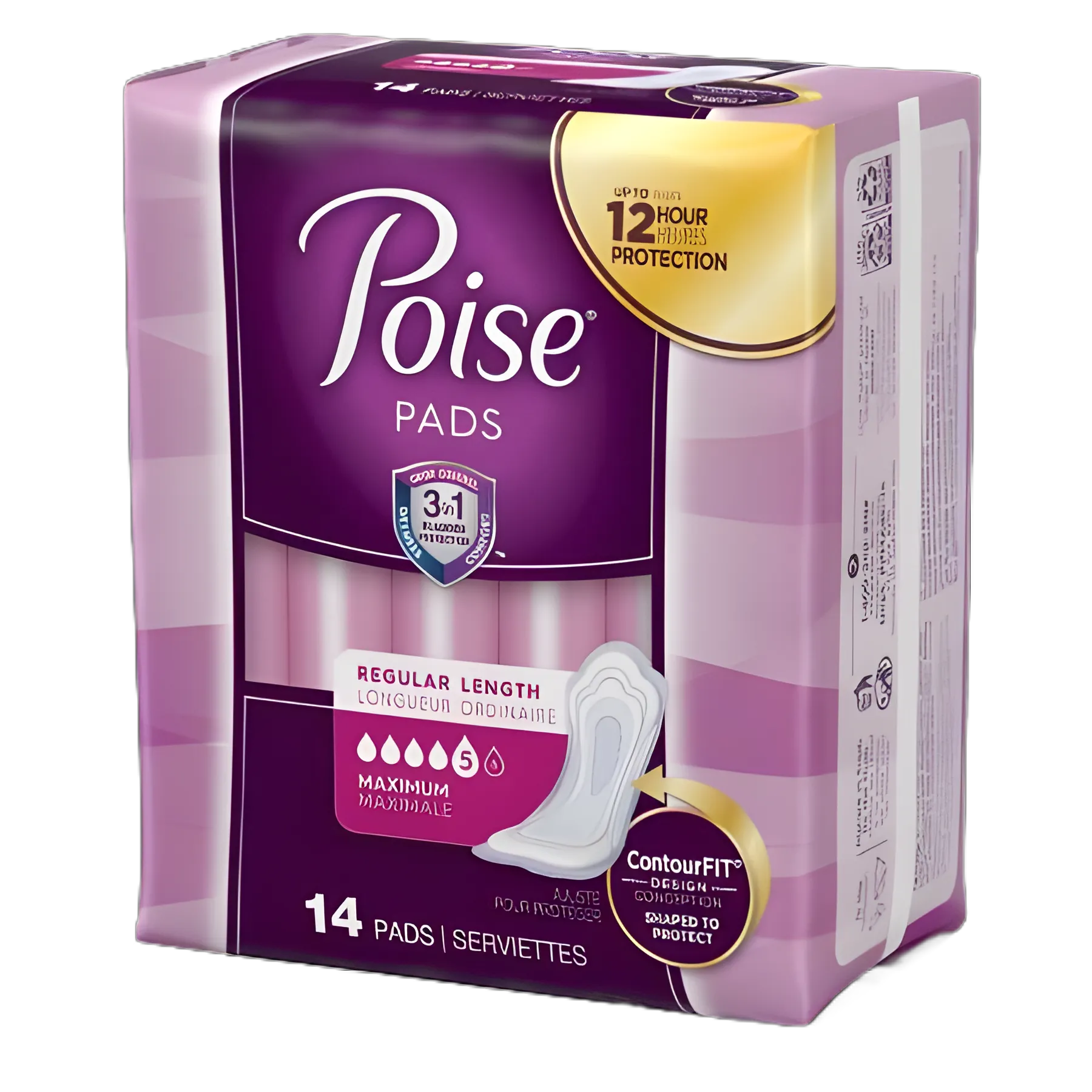 Bladder Control Pad Poise® 3 X 11 Inch Length Heavy Absorbency Sodium Polyacrylate Core Regular