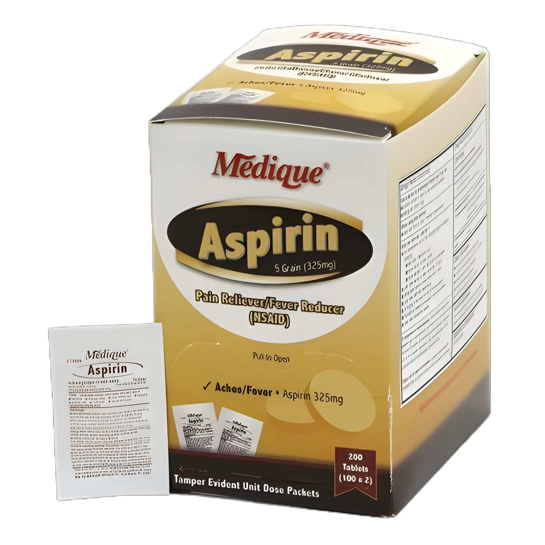 Pain Relief 325 mg Strength Aspirin Tablet 200 per Box