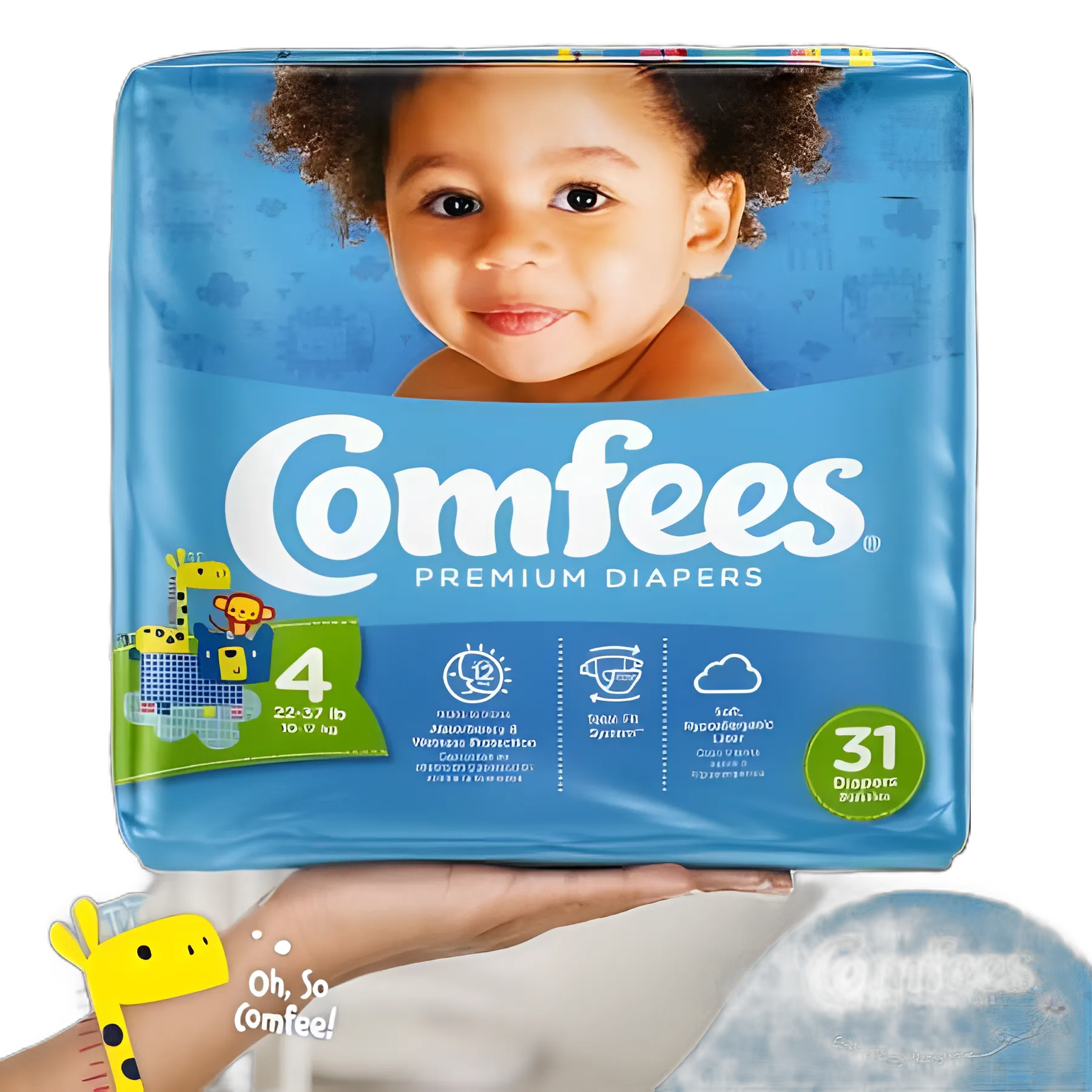 Unisex Baby Diaper Comfees® Size 4 Disposable Moderate Absorbency - 41540