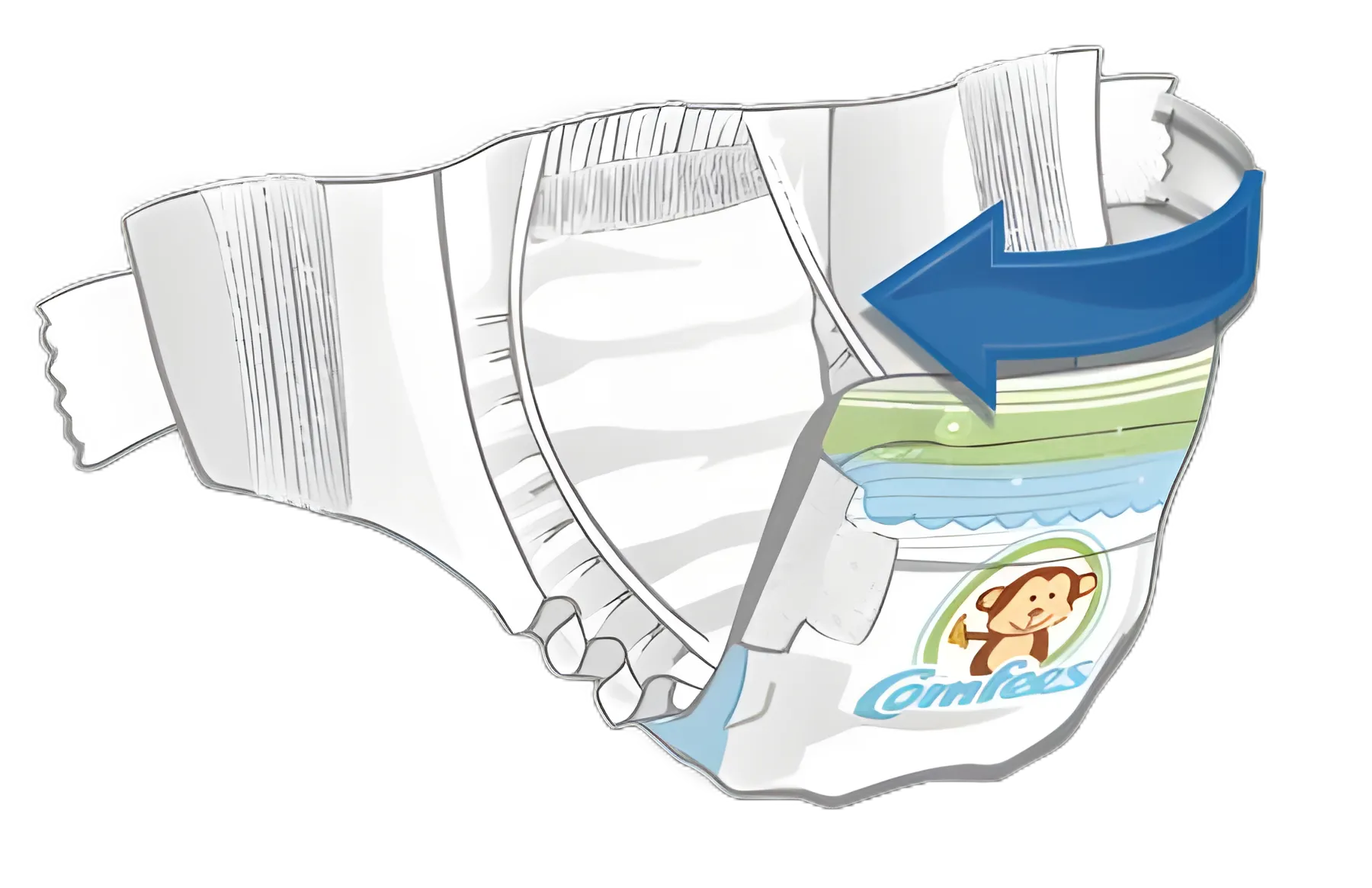 Unisex Baby Diaper Comfees® Size 4 Disposable Moderate Absorbency - 41540