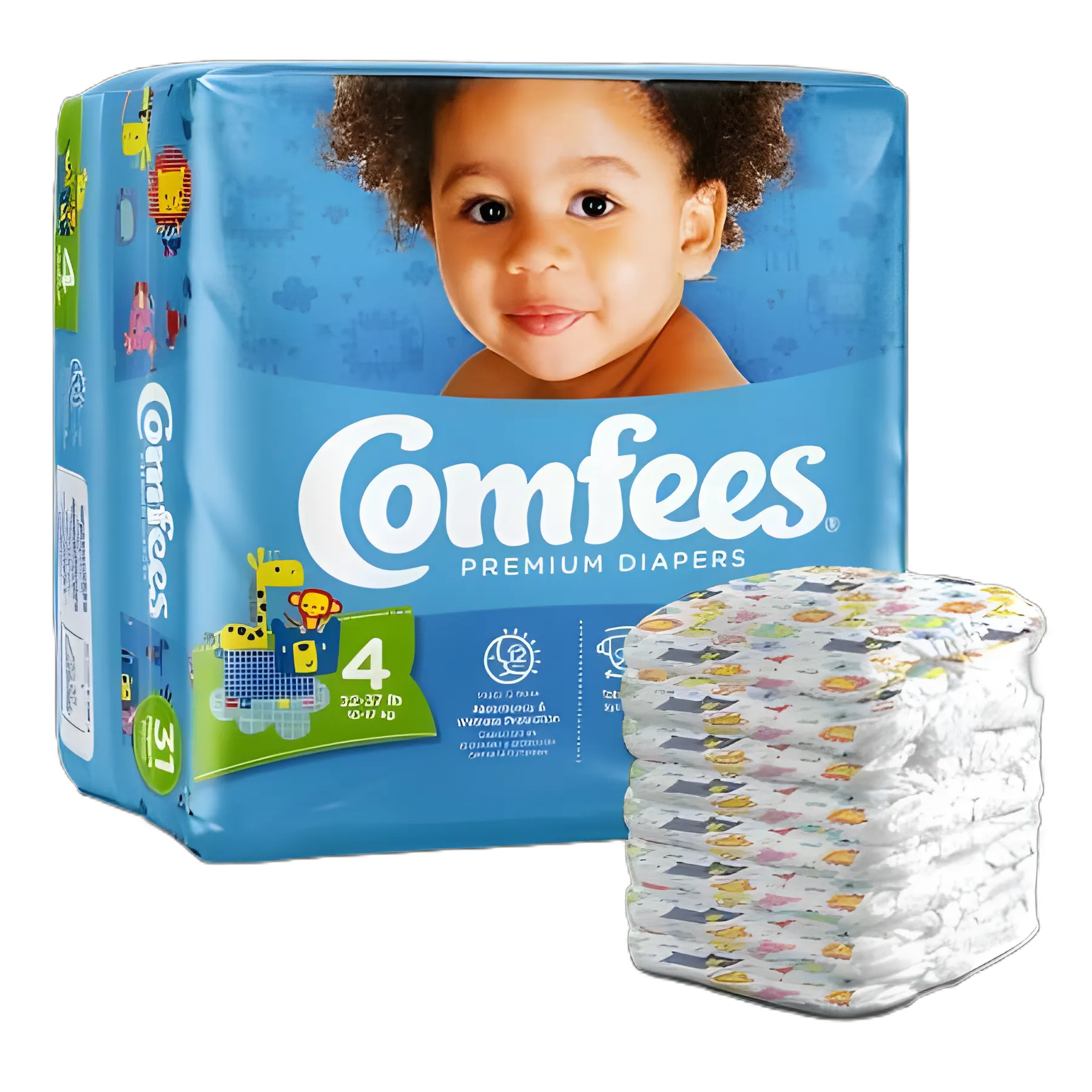 Unisex Baby Diaper Comfees® Size 4 Disposable Moderate Absorbency - 41540