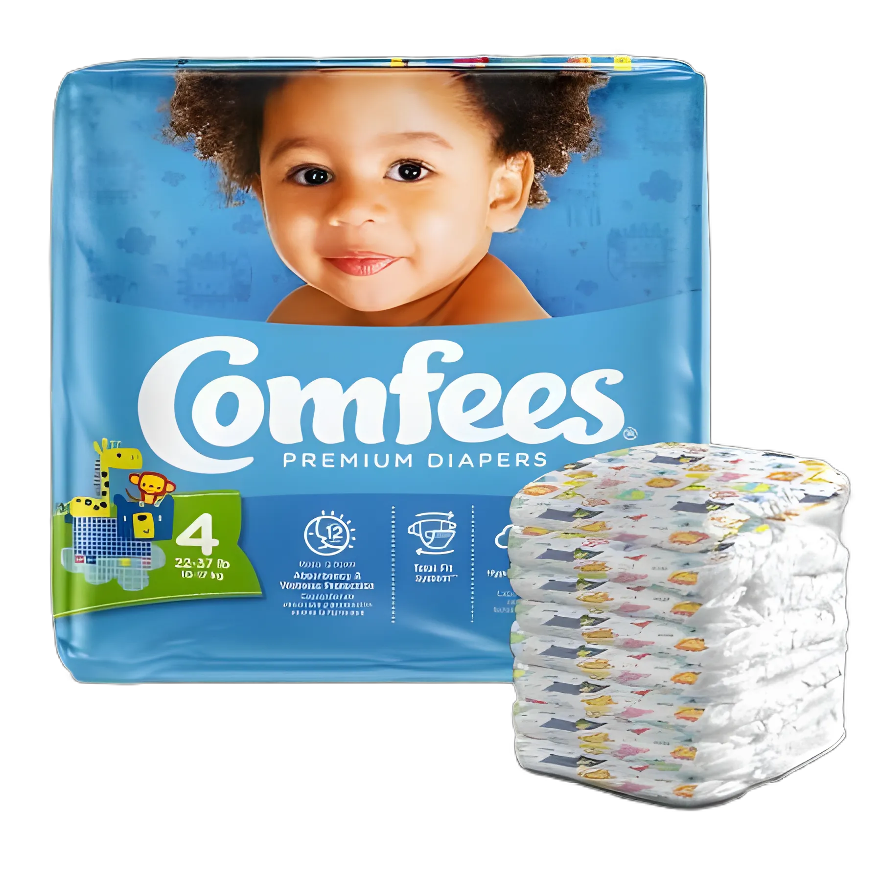 Unisex Baby Diaper Comfees® Size 4 Disposable Moderate Absorbency - 41540
