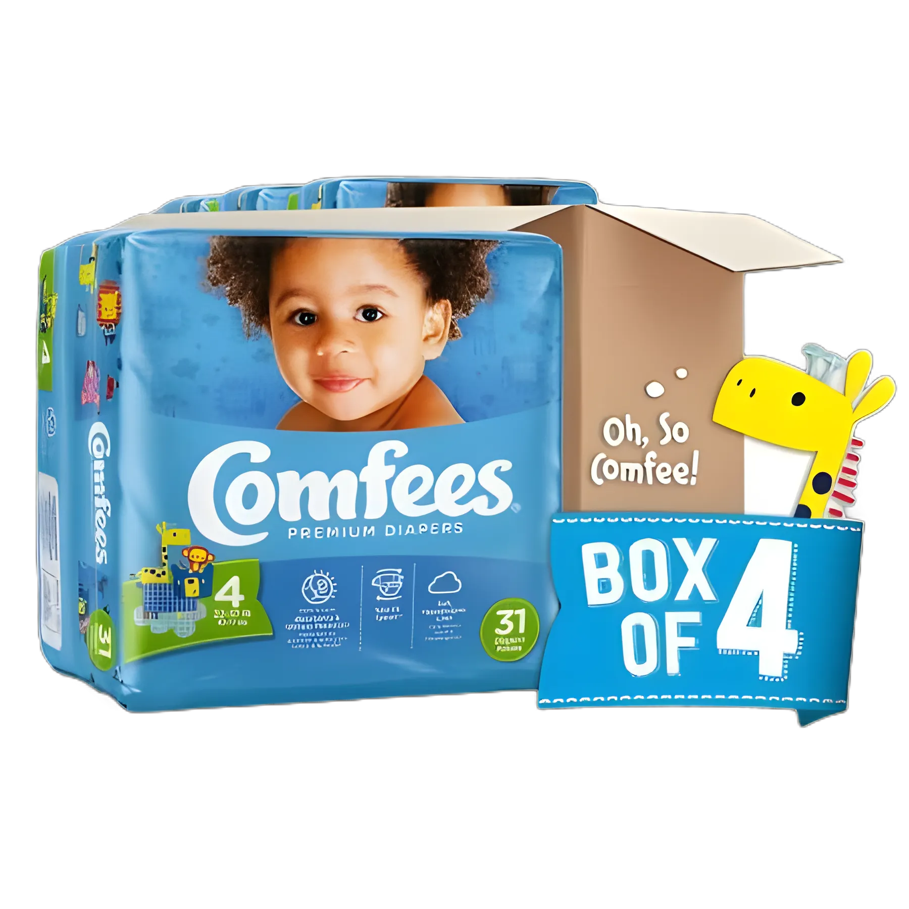 Unisex Baby Diaper Comfees® Size 4 Disposable Moderate Absorbency - 41540