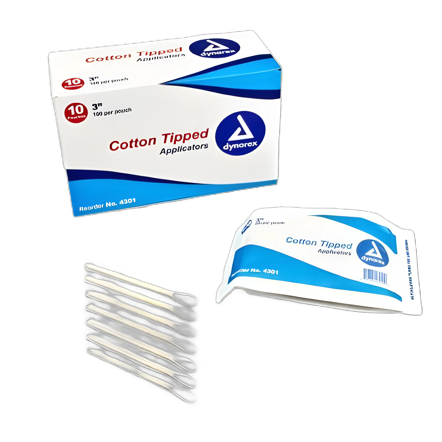 Swabstick Dynarex Cotton Tip Wood Shaft 3 Inch NonSterile 100 per Pack