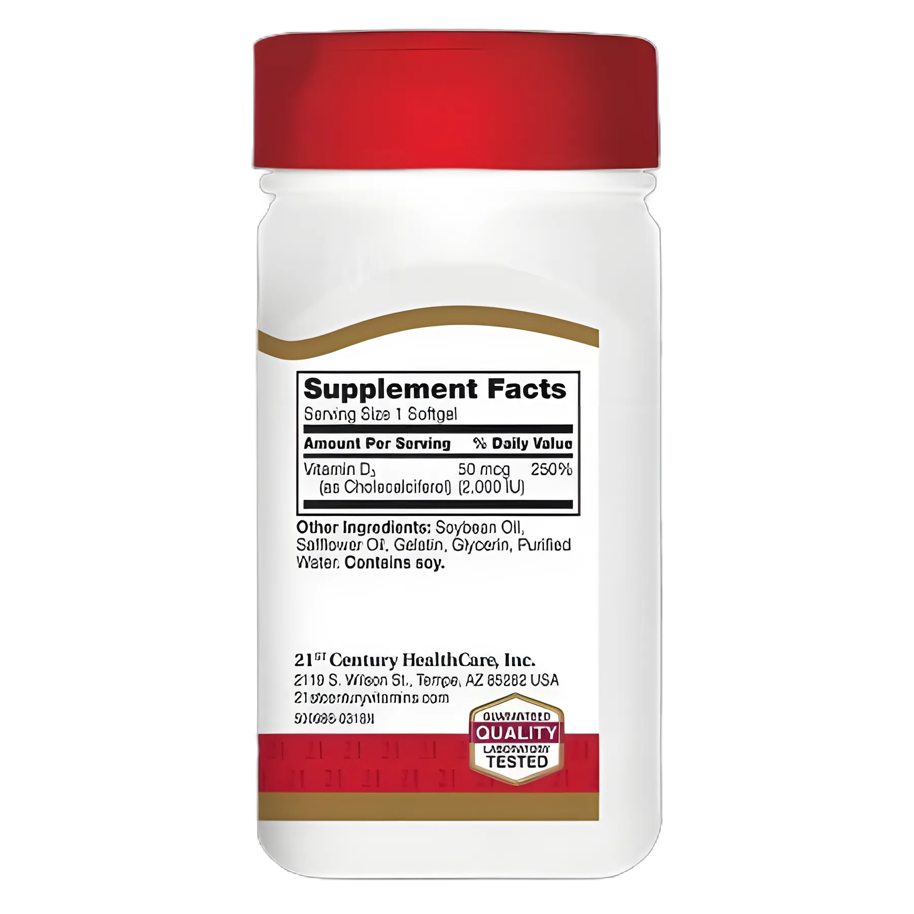 Vitamin Supplement 21st Century® Vitamin D 2000 IU Strength Tablet 110 per Bottle