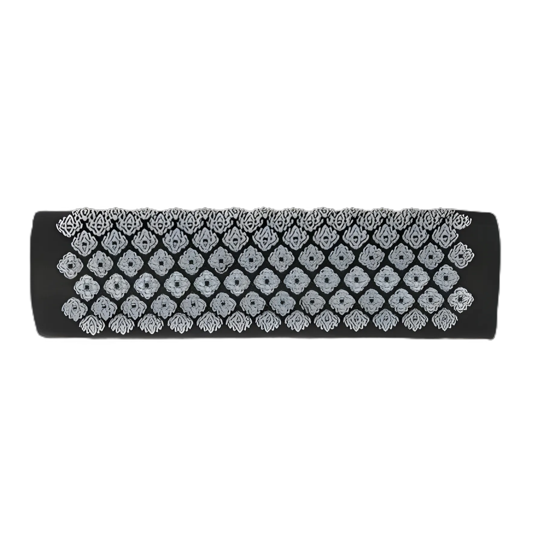 Kanjo Accupressure Mat Set Large Black / White Cotton-Linen Fabric / Memory Foam / Plastic Mat: 24 X 34 Inch / Pillow: 6 X 22 Inch