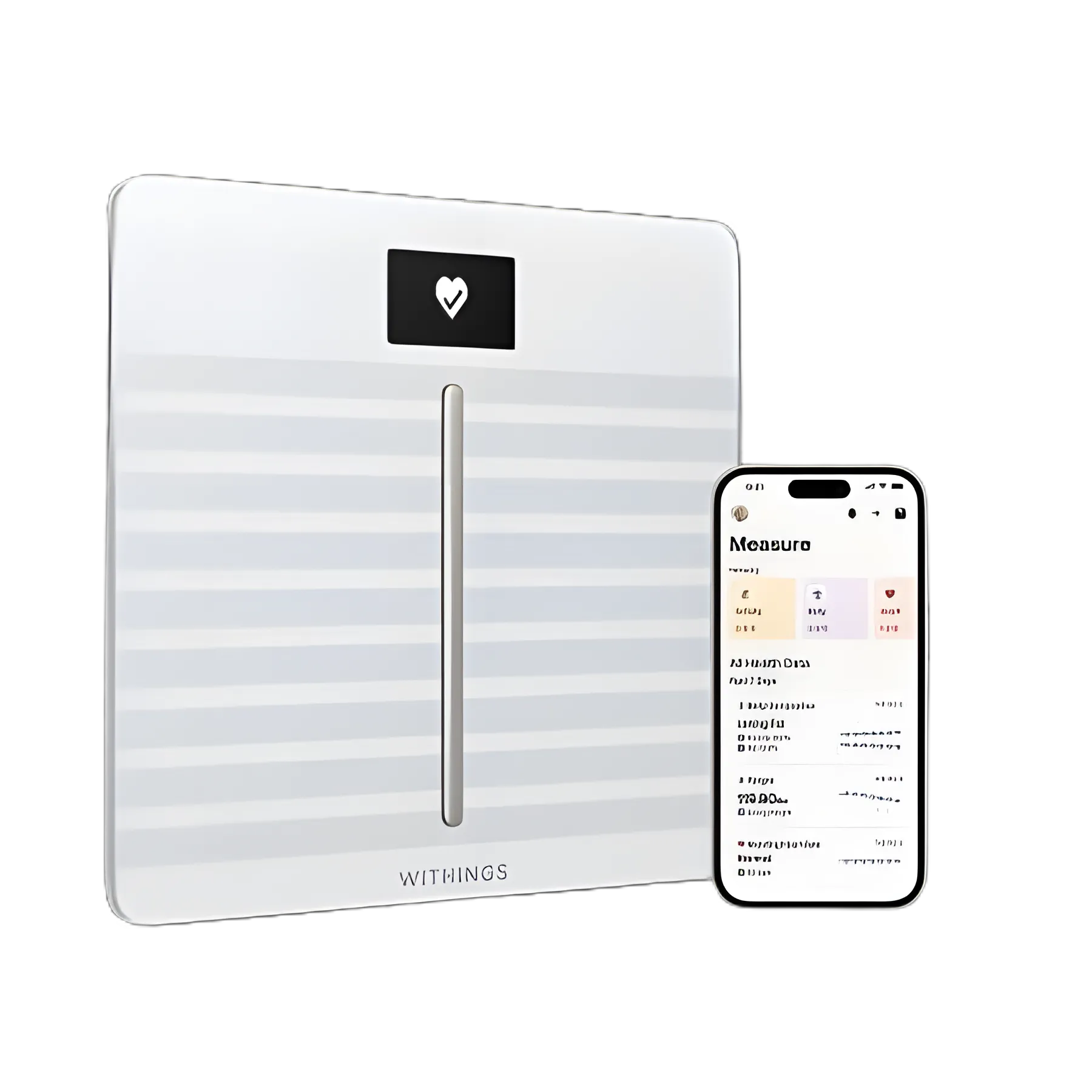 Cardio Body Composition Analyzer Step On Withings LCD Display 5 -> 180kg (9 -> 396lb) White