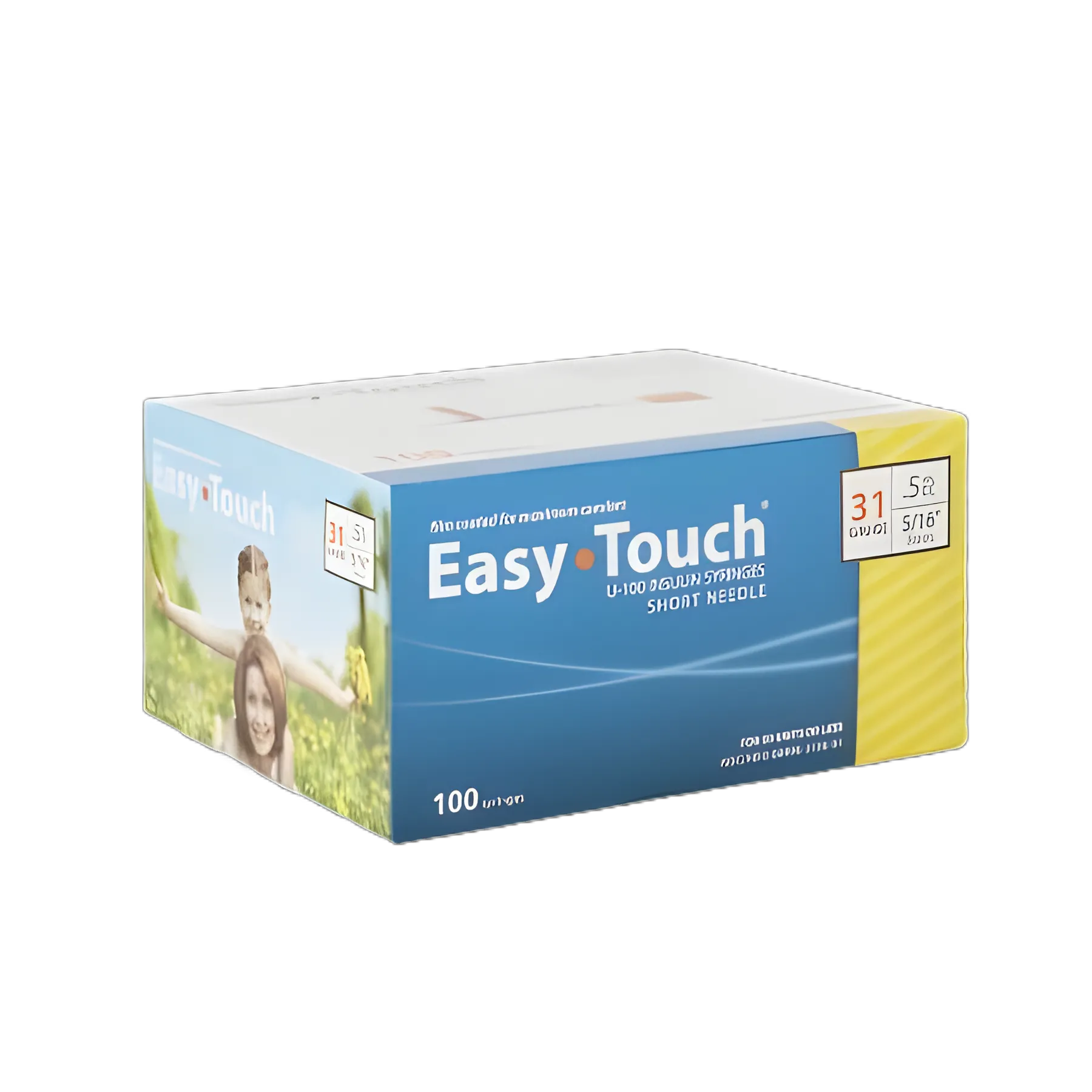EasyTouch 0.5 mL Insulin Syringe with 5/16 Inch 31 Gauge Needle - Electro-polished, Film Coated for Comfort