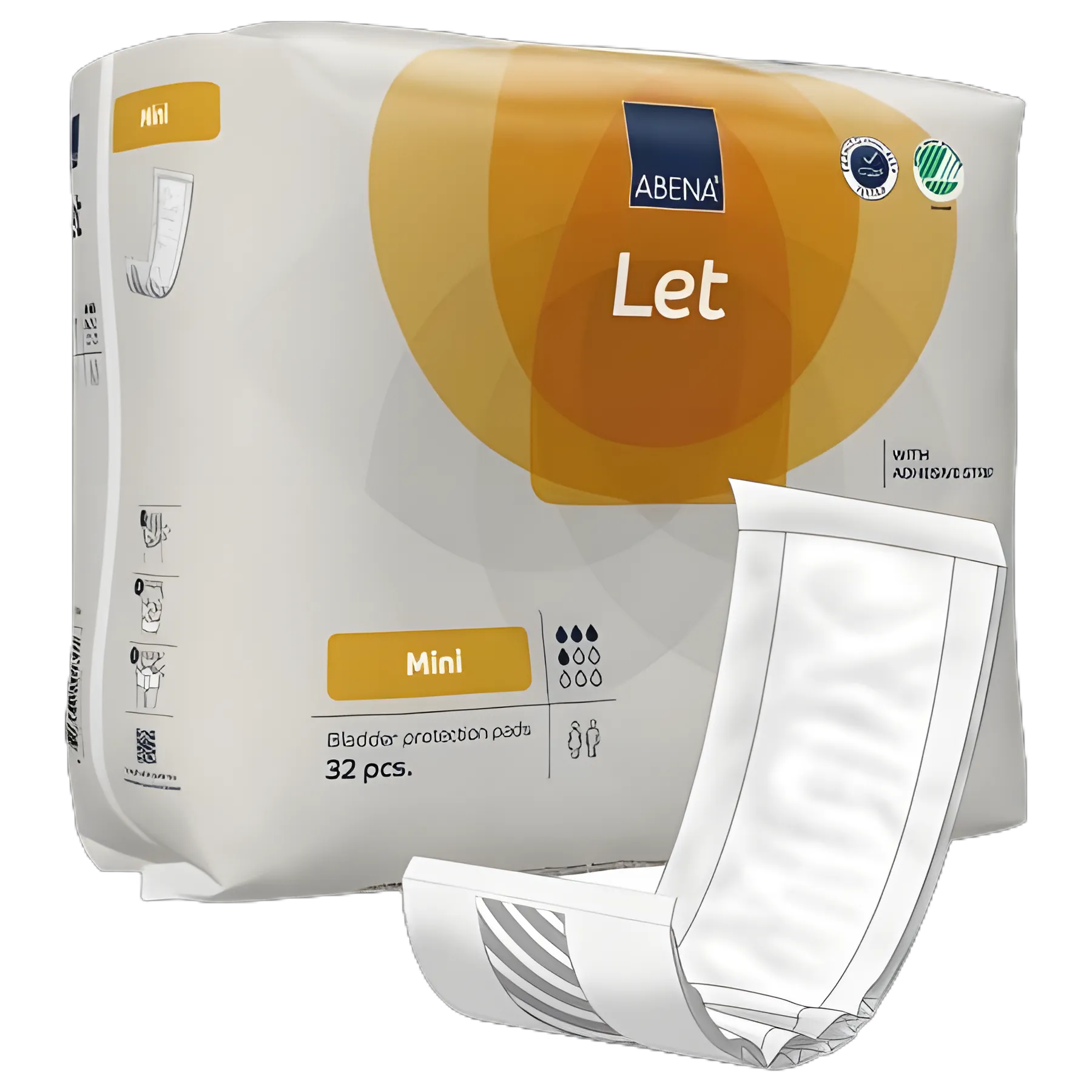 Incontinence Liner Abena® Abri-Let Mini 5.5 X 15.3 Inch Light Absorbency Fluff / Polymer Core One Size Fits Most