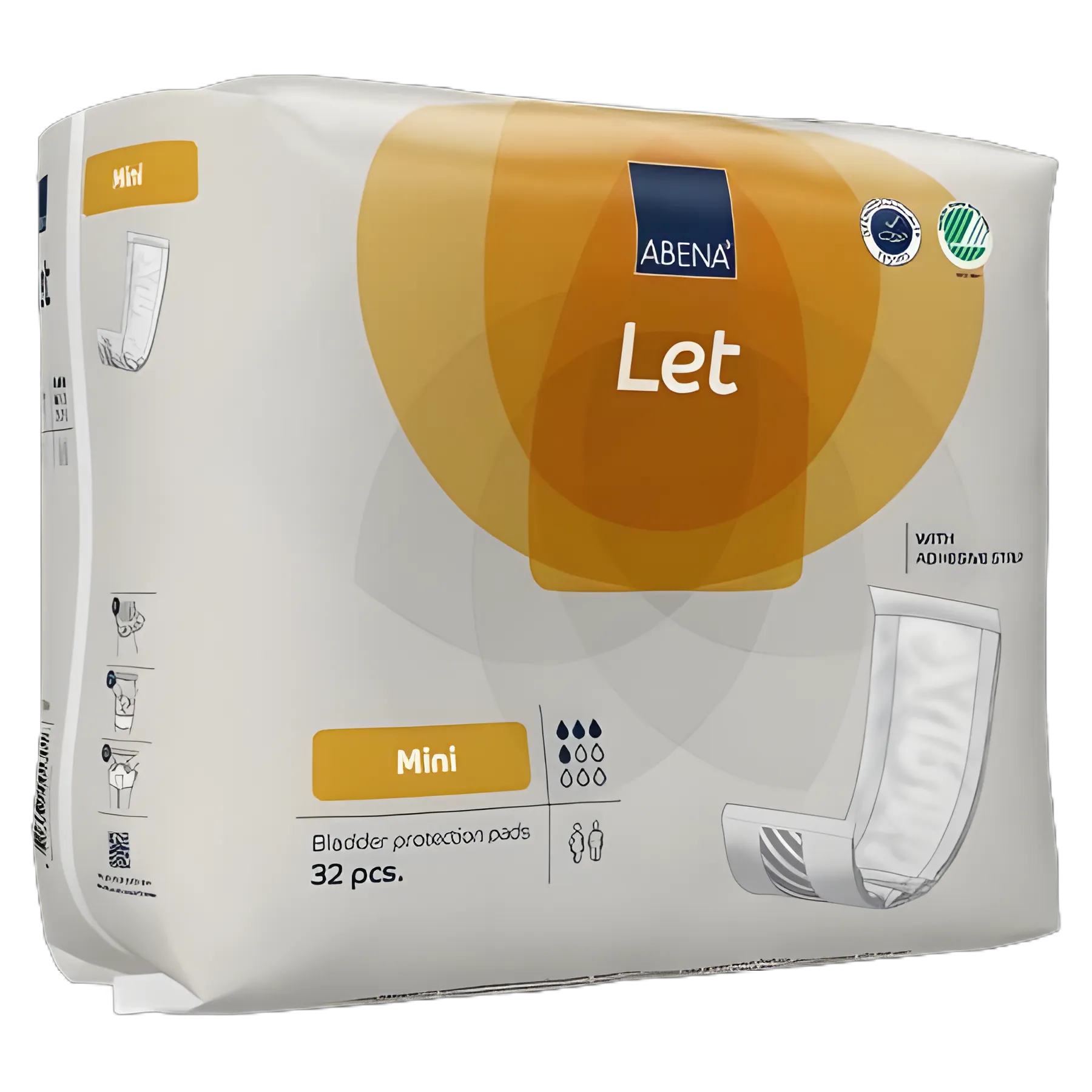 Incontinence Liner Abena® Abri-Let Mini 5.5 X 15.3 Inch Light Absorbency Fluff / Polymer Core One Size Fits Most