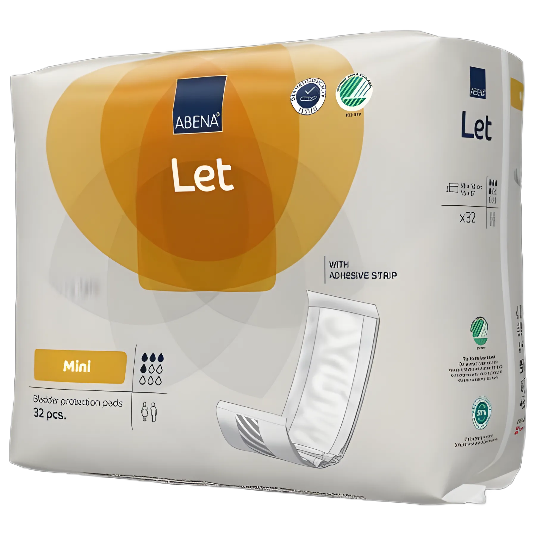 Incontinence Liner Abena® Abri-Let Mini 5.5 X 15.3 Inch Light Absorbency Fluff / Polymer Core One Size Fits Most