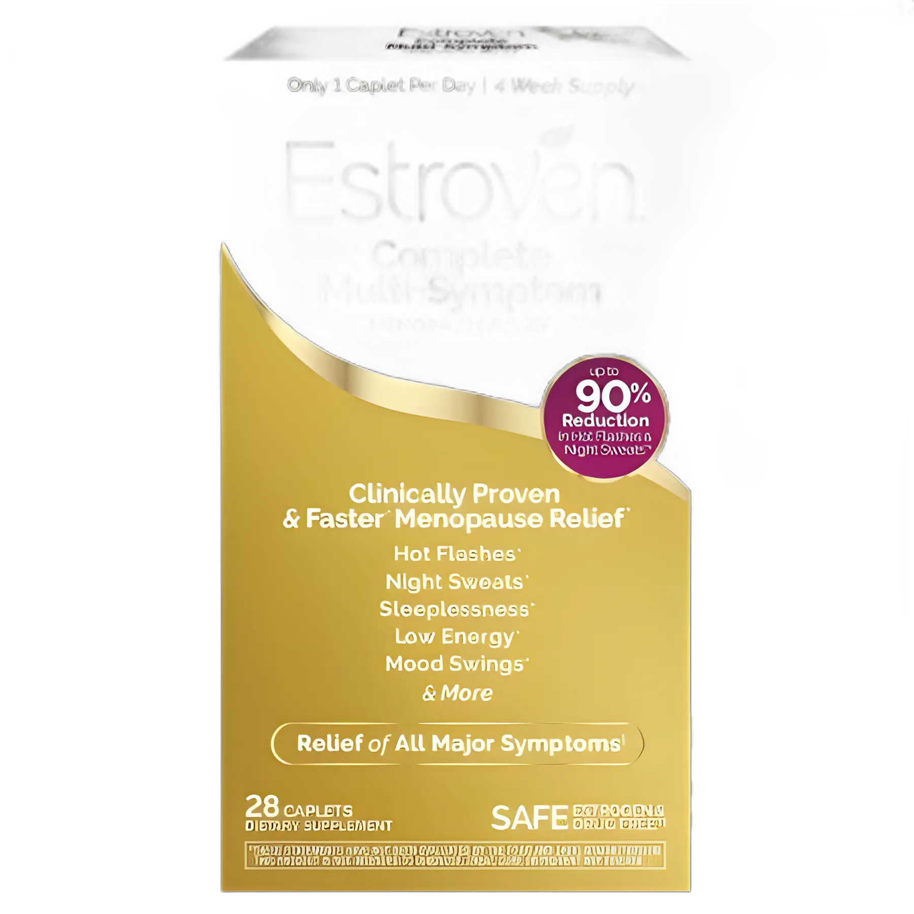 Dietary Supplement for Menopause Estroven® Black Cohosh Root Extract / Soy Isoflavones / Estroven Herbal Energy Blen 80 mg - 60 mg - 145 mg Strength Capsule 28 per Box