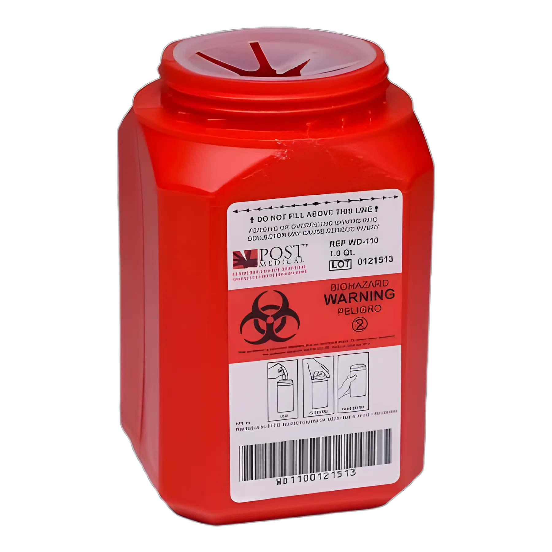 Sharps Container Red Base Vertical Entry 0.25 Gallon - WD-110