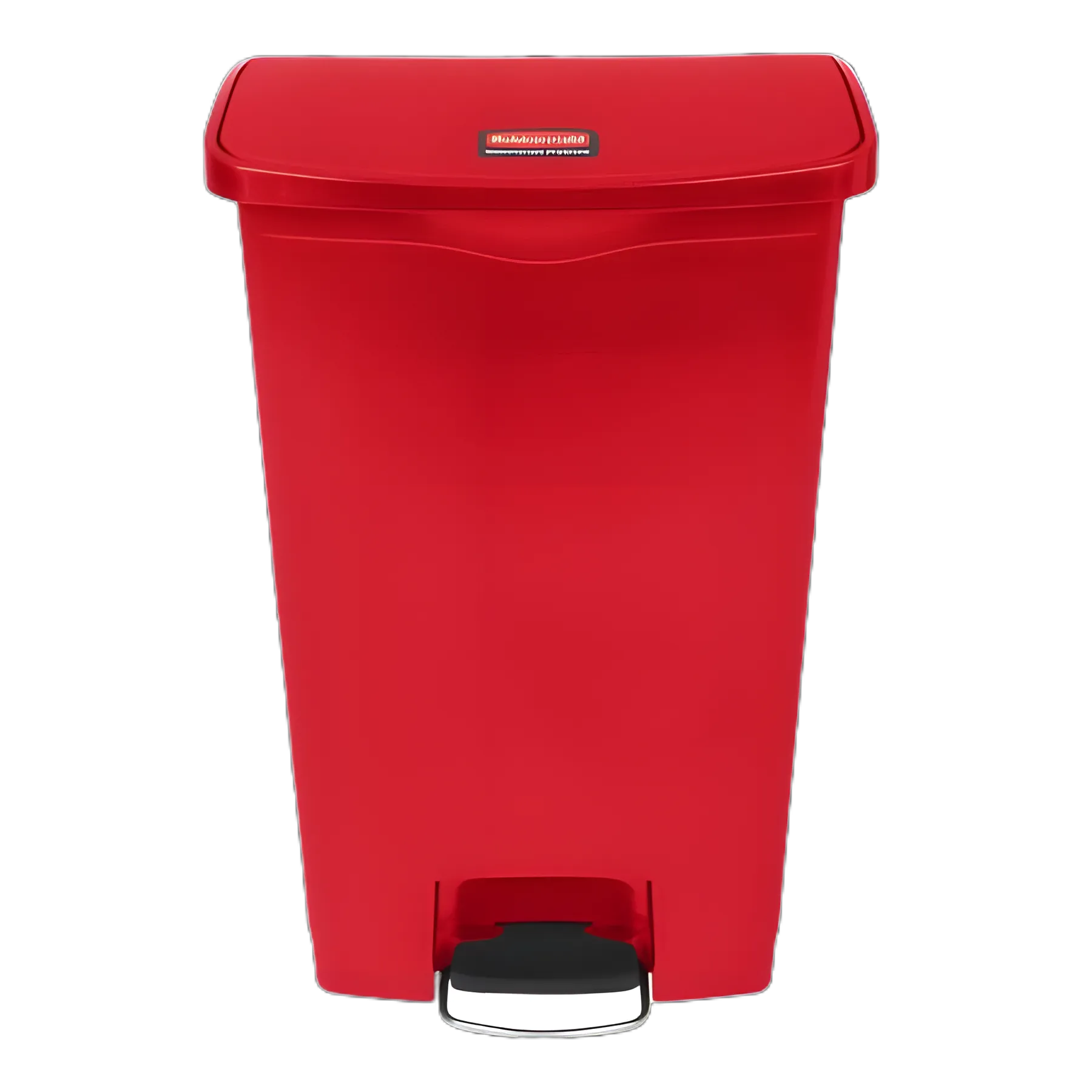 Rubbermaid® Slim Jim® 18 Gallon Rectangular Red Plastic Step-On Trash Can for Medical Facilities