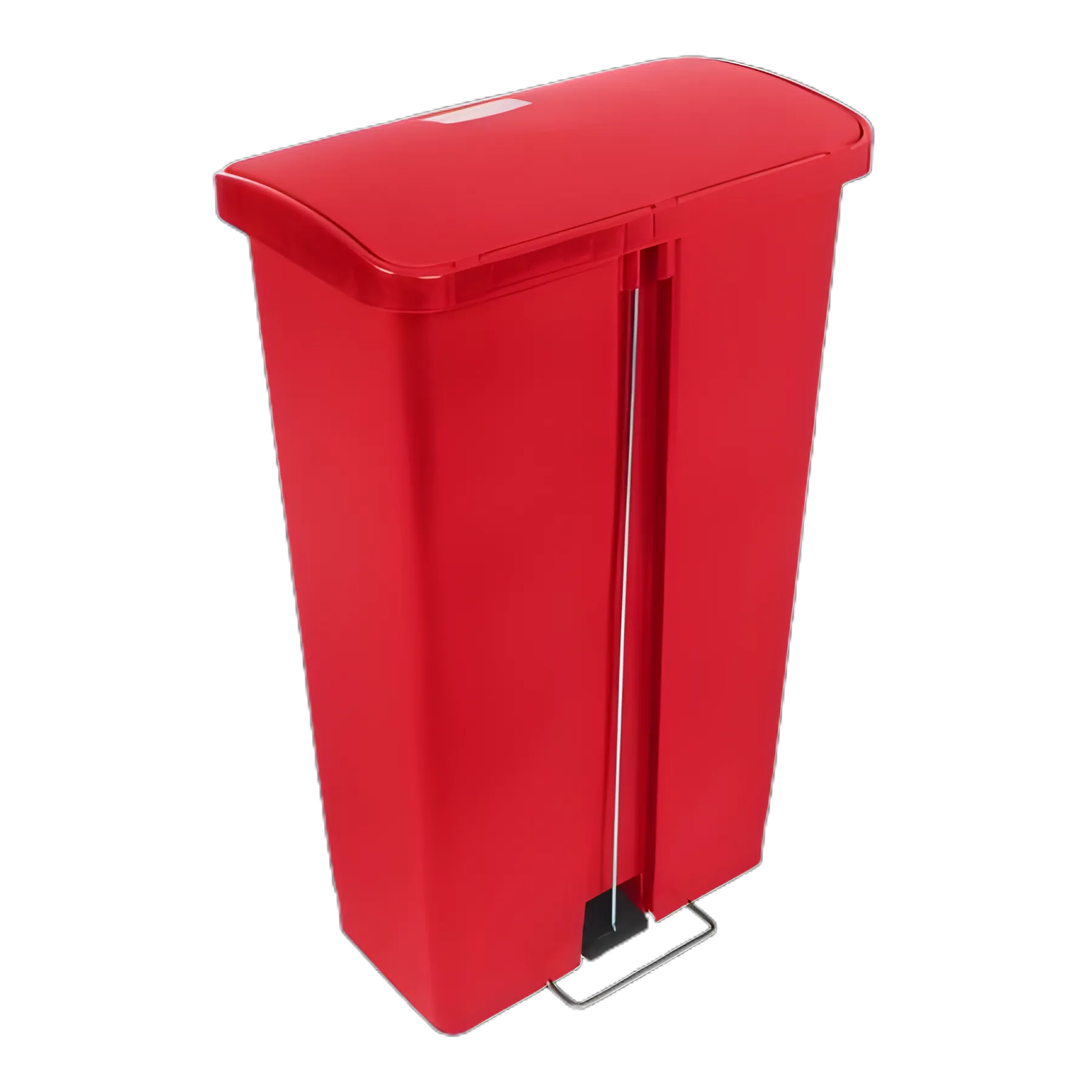 Rubbermaid® Slim Jim® 18 Gallon Rectangular Red Plastic Step-On Trash Can for Medical Facilities