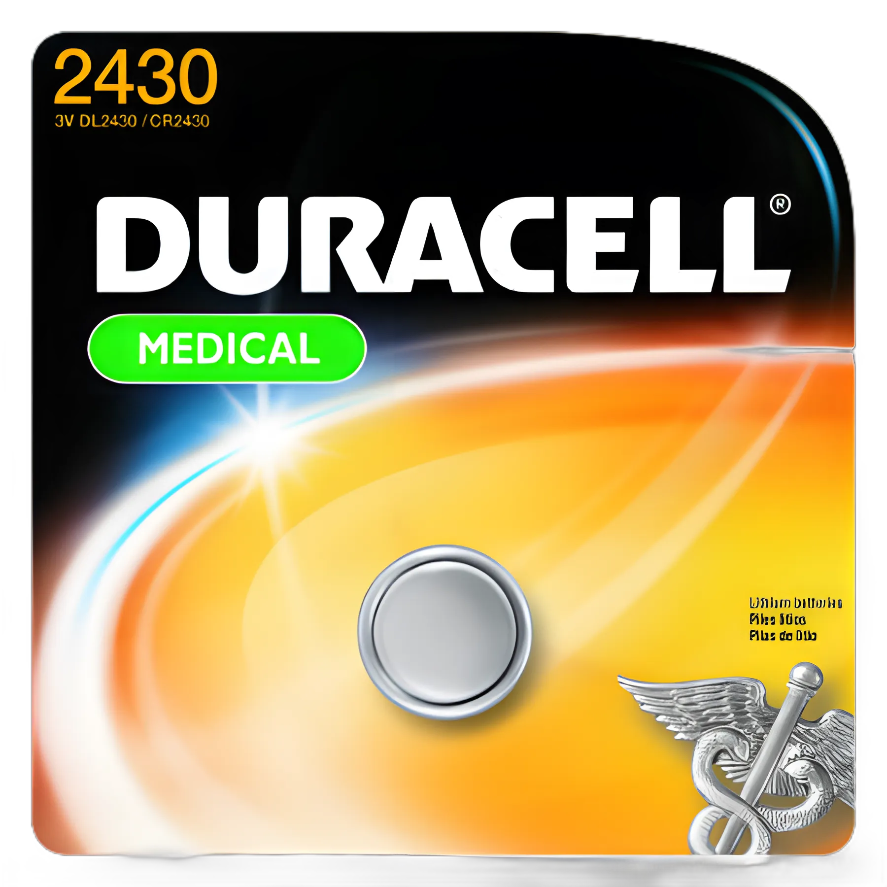 Duracell® CR2430 Lithium Coin Cell Battery 3V for Medical Devices & Electronics